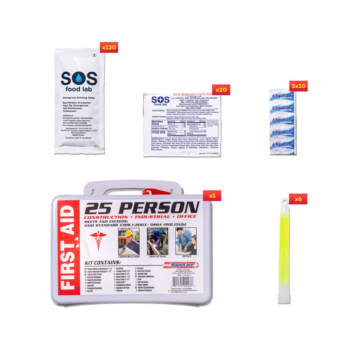 20-Person 5-Year Emergency Survival Kit with Food & Supplies - Perfect for Disaster Preparedness, Camping & Outdoor Adventures
