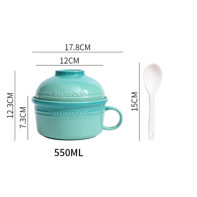 **Kalours Noodle Bowl Set with Lid & Soup Spoon – 50% Off Clearance Sale – Perfect for Ramen, Pho, and Asian Soups at Home**