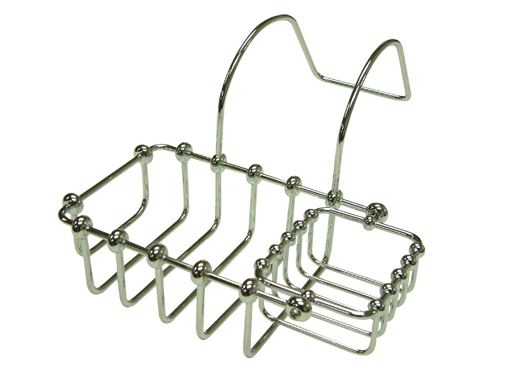 Vintage 7-Inch Swivel Soap and Sponge Holder by Kingston Brass - Chrome Finish for Bathroom & Kitchen Organization (Model CC2171) | Perfect for Shower Caddy, Sink Storage & Countertop Decor