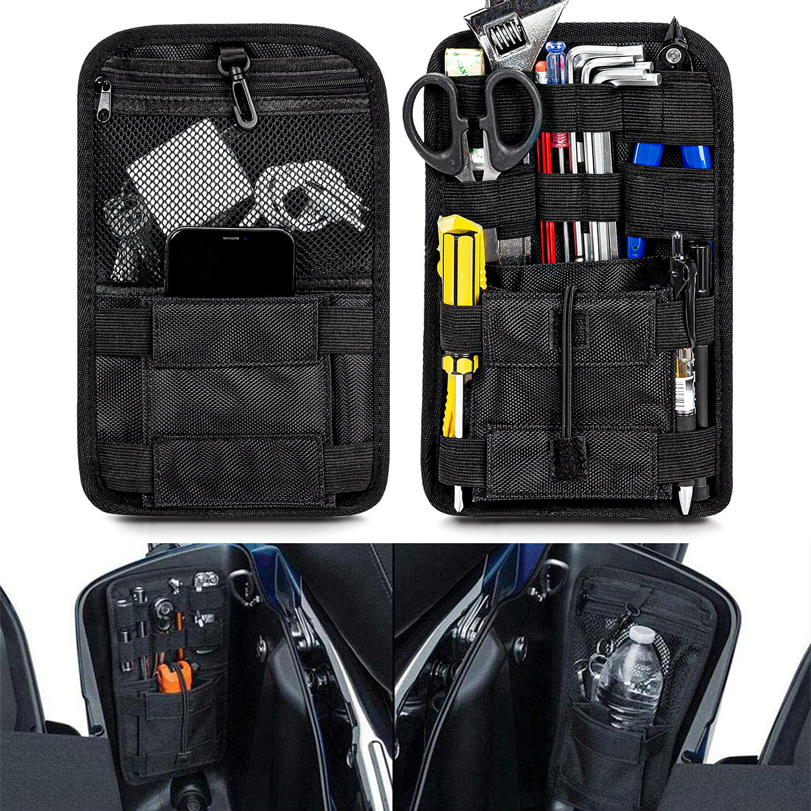 PSLER 2-Pack Saddlebag Organizers for Motorcycle, Bike & Vehicle - Internal Small Tools Storage Bags | Perfect for Road Trips, Commuting & Outdoor Adventures
