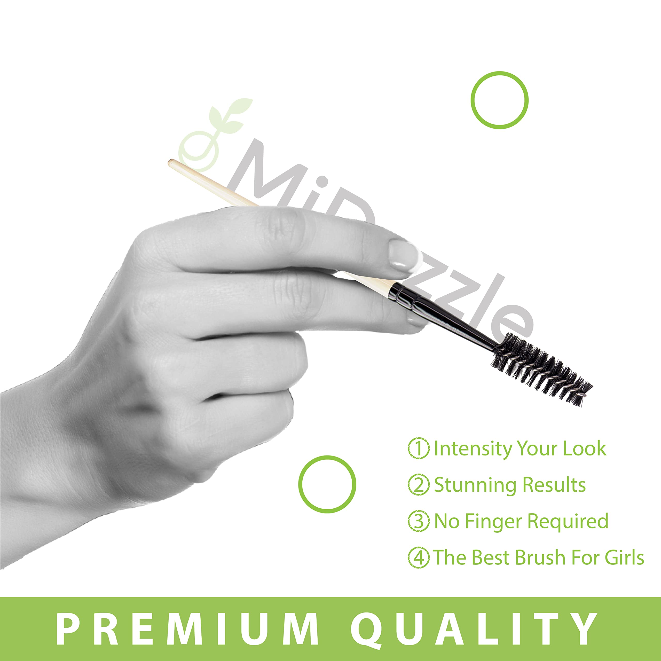Midazzle Premium Wooden Mascara Brush - Natural Bamboo Handle, Reusable & Eco-Friendly (MIMB00511) - Perfect for Salon, Home Use & Travel Makeup Kit