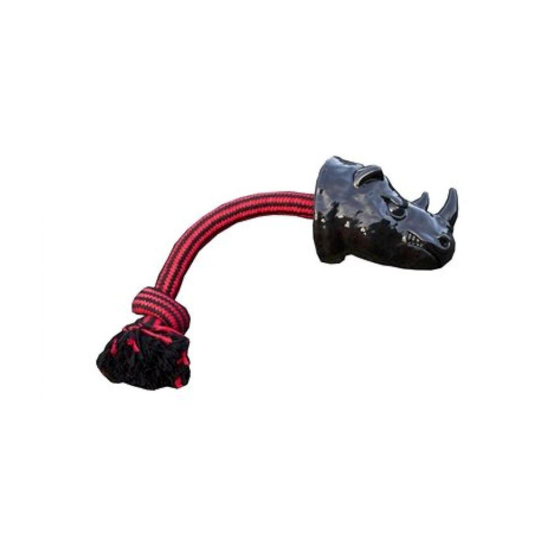Durable Rhino Dog Chew Toy for Aggressive Chewers - Tough Tugger Black Rubber Pet Toy for Large & Medium Dogs | Perfect for Playtime, Training & Teeth Cleaning