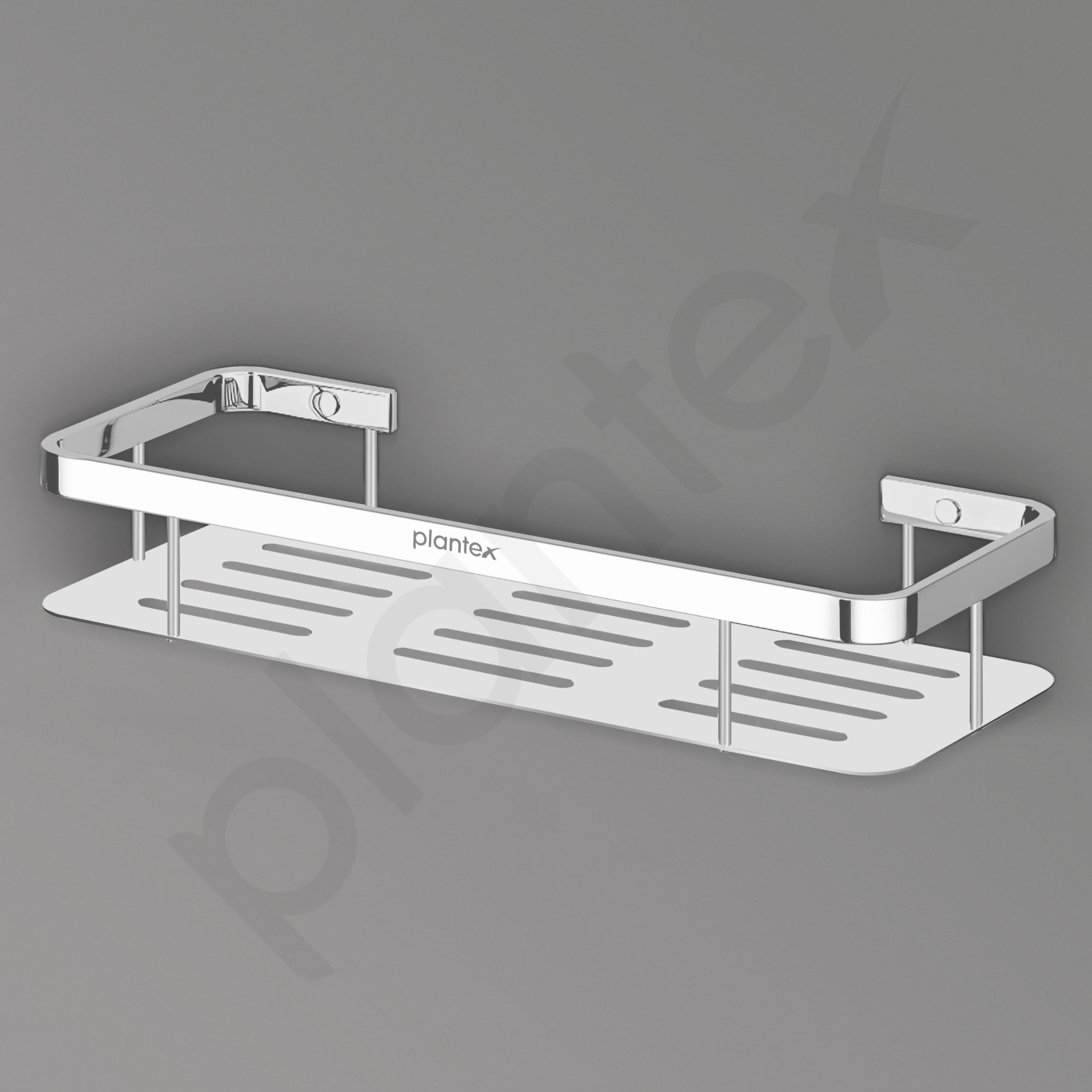 Plantex 304 Stainless Steel Bathroom & Kitchen Shelf Rack - 15x5 Inches Chrome Finish - Rustproof Storage Organizer for Bathroom Accessories, Shower Caddy & Kitchen Supplies
