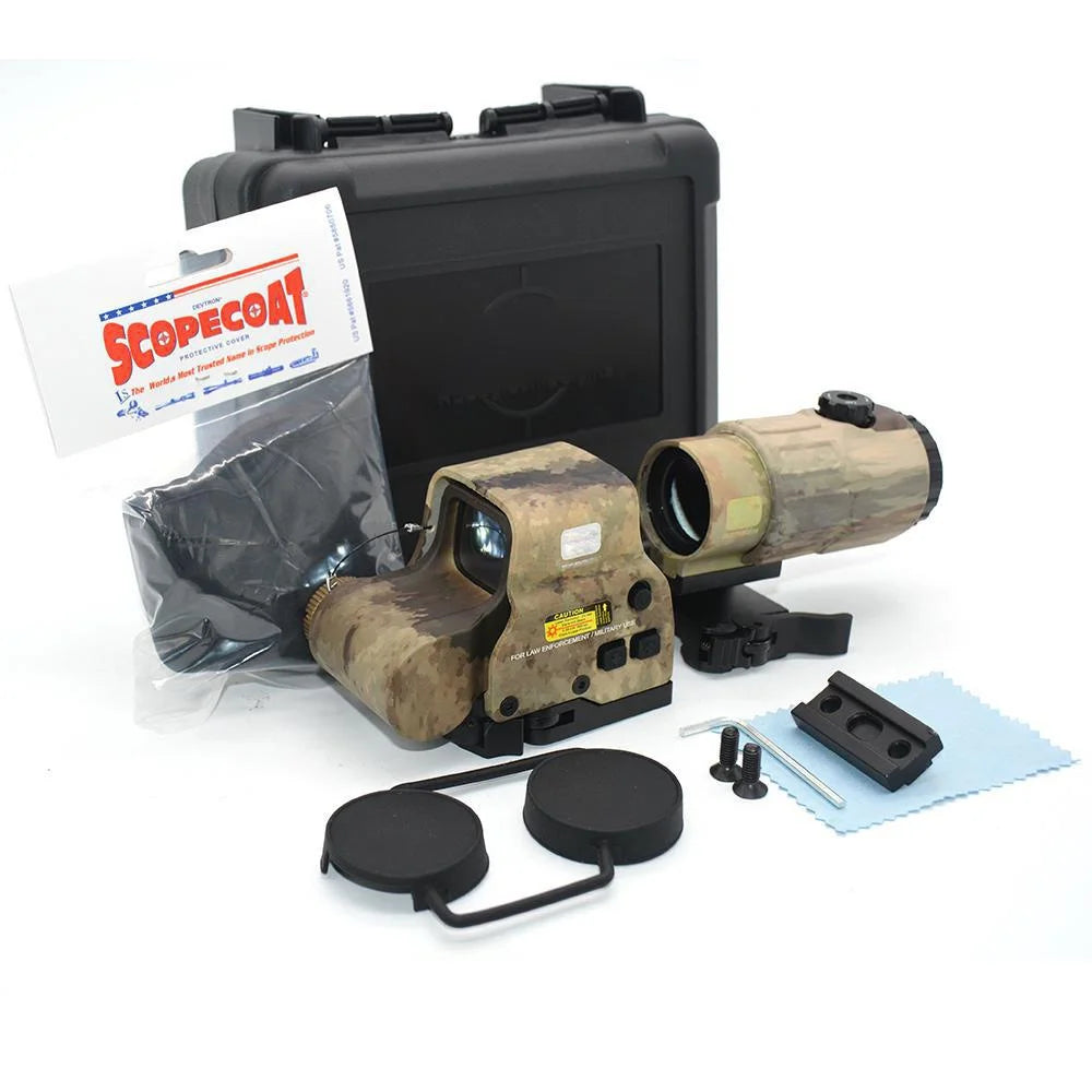G45 5X Magnifier with 558 Red Dot Sight Combo - QD Mount Weaver & 20MM Rail Compatible - Tactical Scope for Airsoft, Paintball & Hunting - Perfect for Close to Mid-Range Target Acquisition