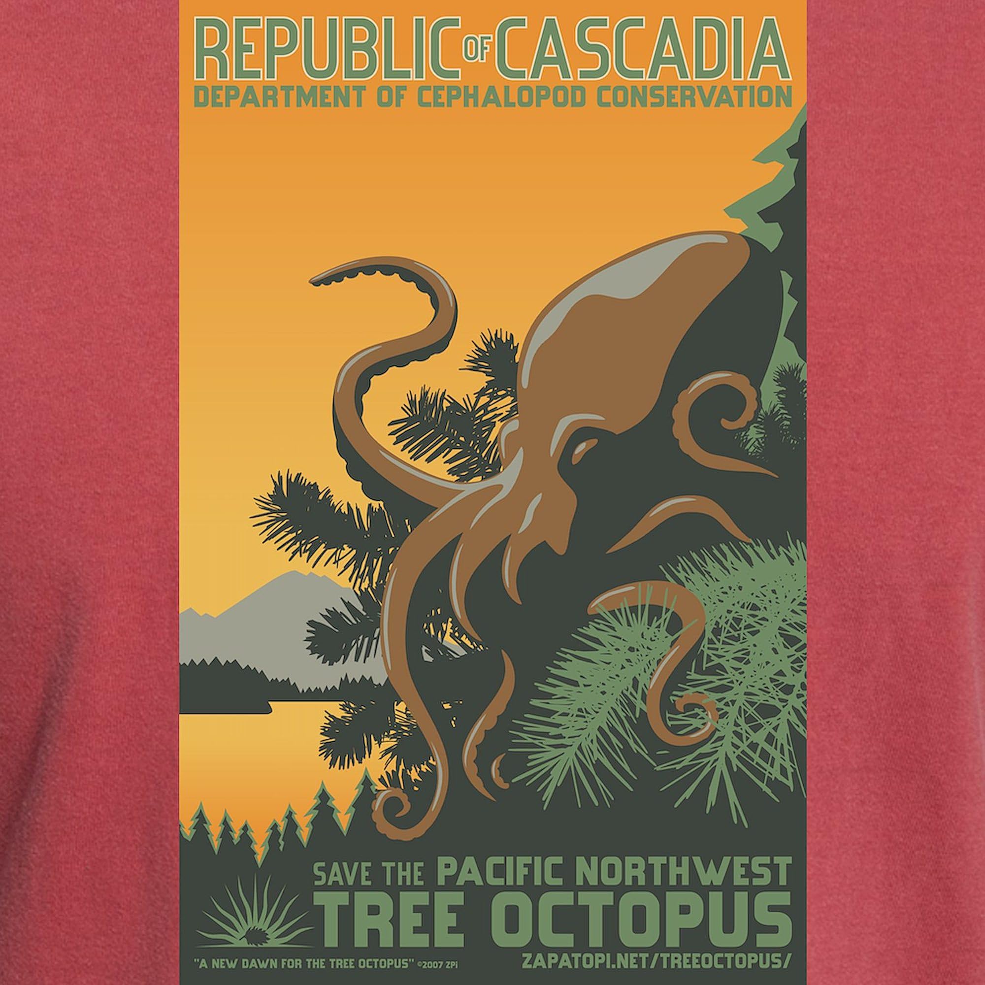 Comfort Colors Men's A New Dawn Tree Octopus T-Shirt by CafePress | Funny Graphic Tee for Casual Wear, Gifts & Outdoor Activities