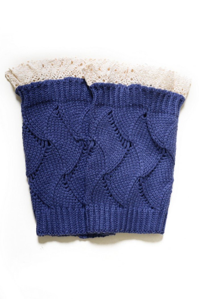 Fashion Mic Women's Knit Crochet Boot Leg Warmers - Stylish Wave Design for Winter, Fall & Snow Boots - Cozy & Trendy Accessory for Cold Weather, Outdoors & Fashion Outfits