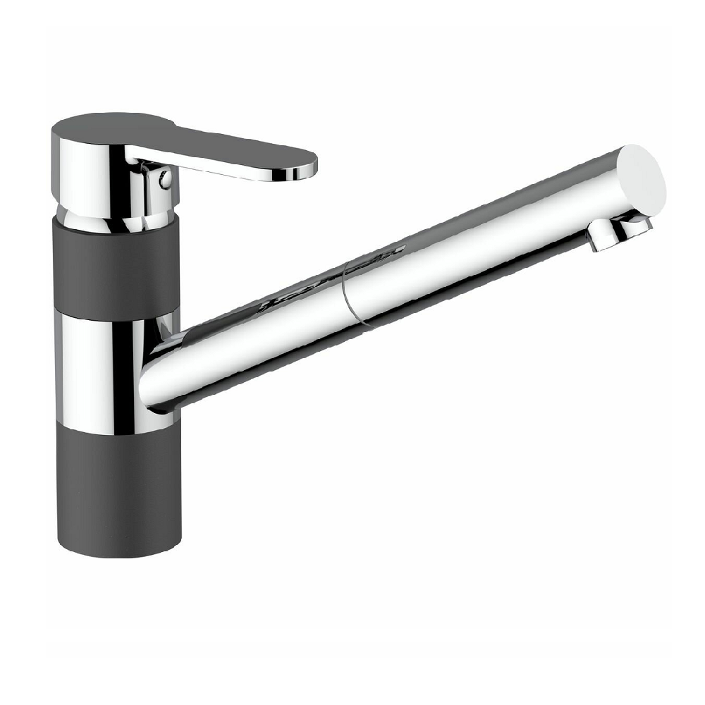 Abey Armando Vicario ISA Pull Out Mixer Faucet - Chrome/Onyx Finish - Model 400710B - Perfect for Modern Kitchen & Bathroom Sinks
