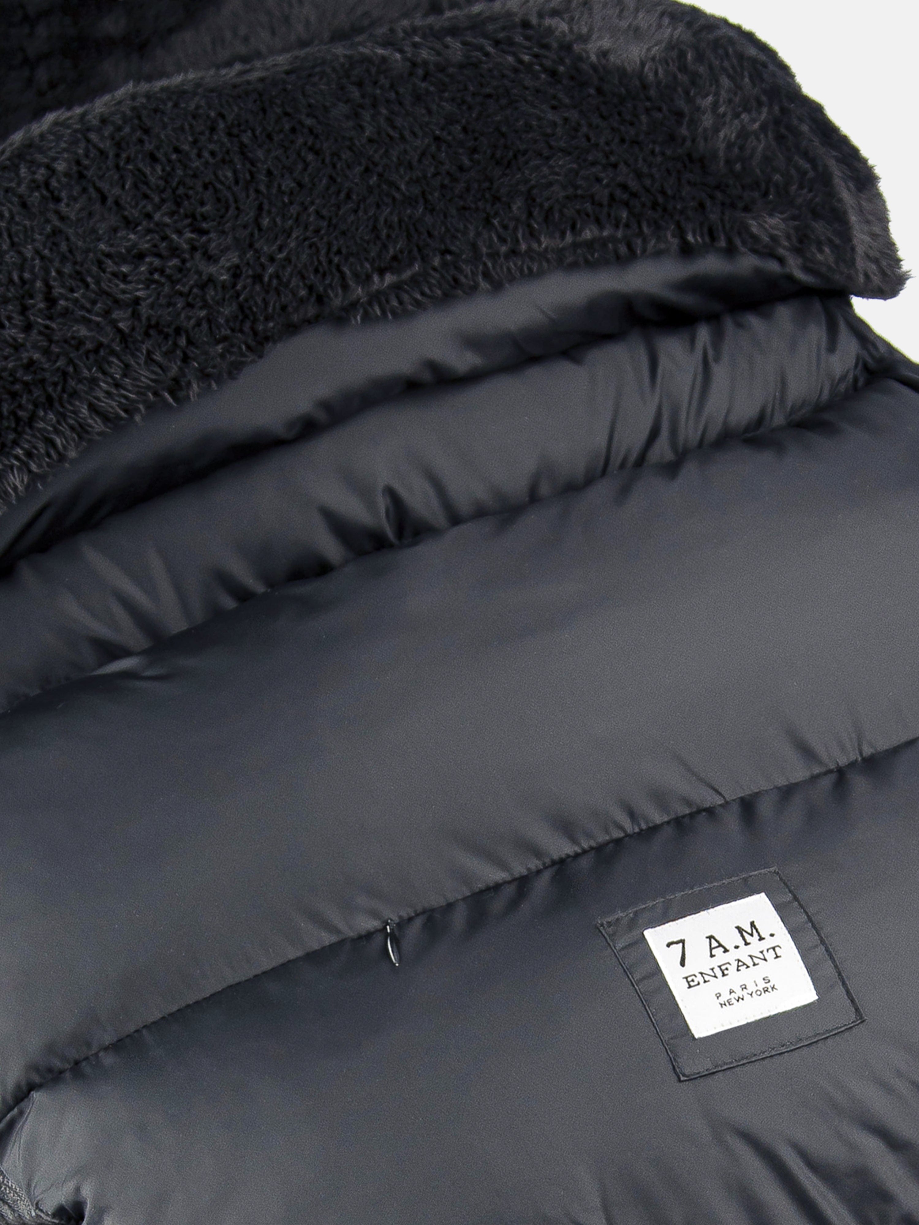 7AM Enfant Baby PlushPOD in Black - Soft & Cozy Infant Car Seat Cover for Winter - Perfect for Strollers, Car Seats & Baby Carriers