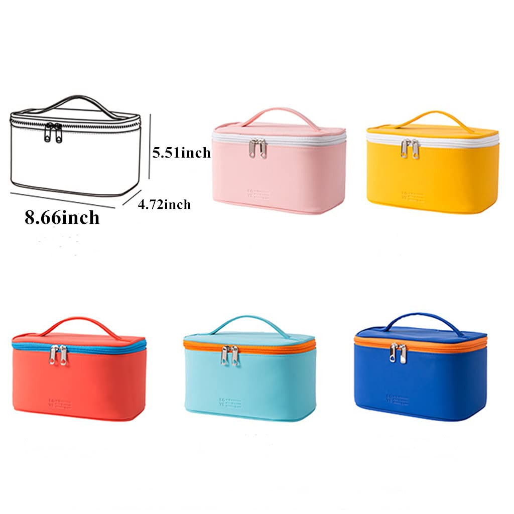 LYDZTION Large Makeup Bag for Women - Waterproof PU Leather Travel Cosmetic Organizer with Zipper, Portable Toiletry Bag for Girls (Pink) - Perfect for Travel, Gym, and Daily Beauty Storage