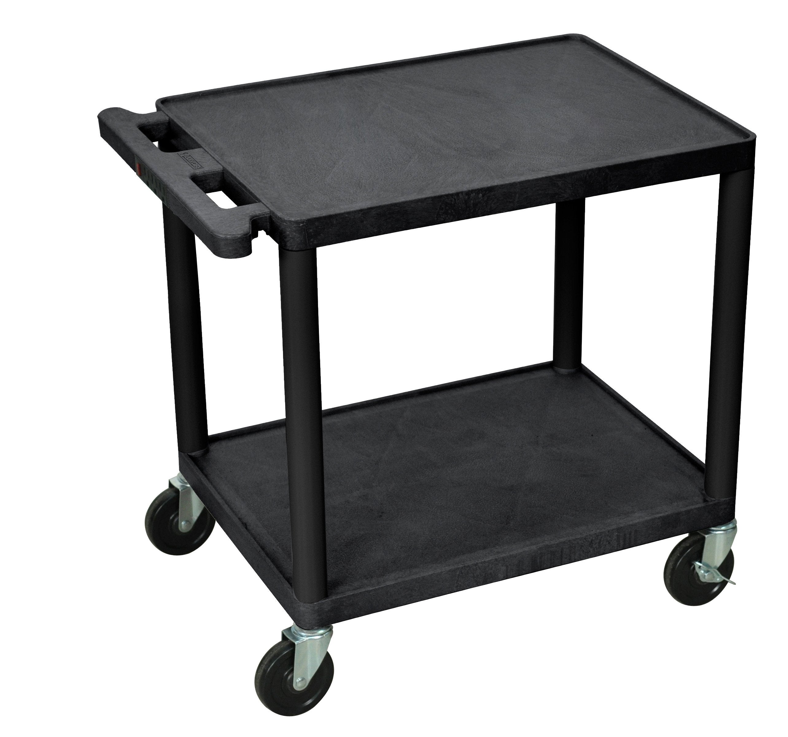 Luxor Black 2 Shelf A/V Cart 26