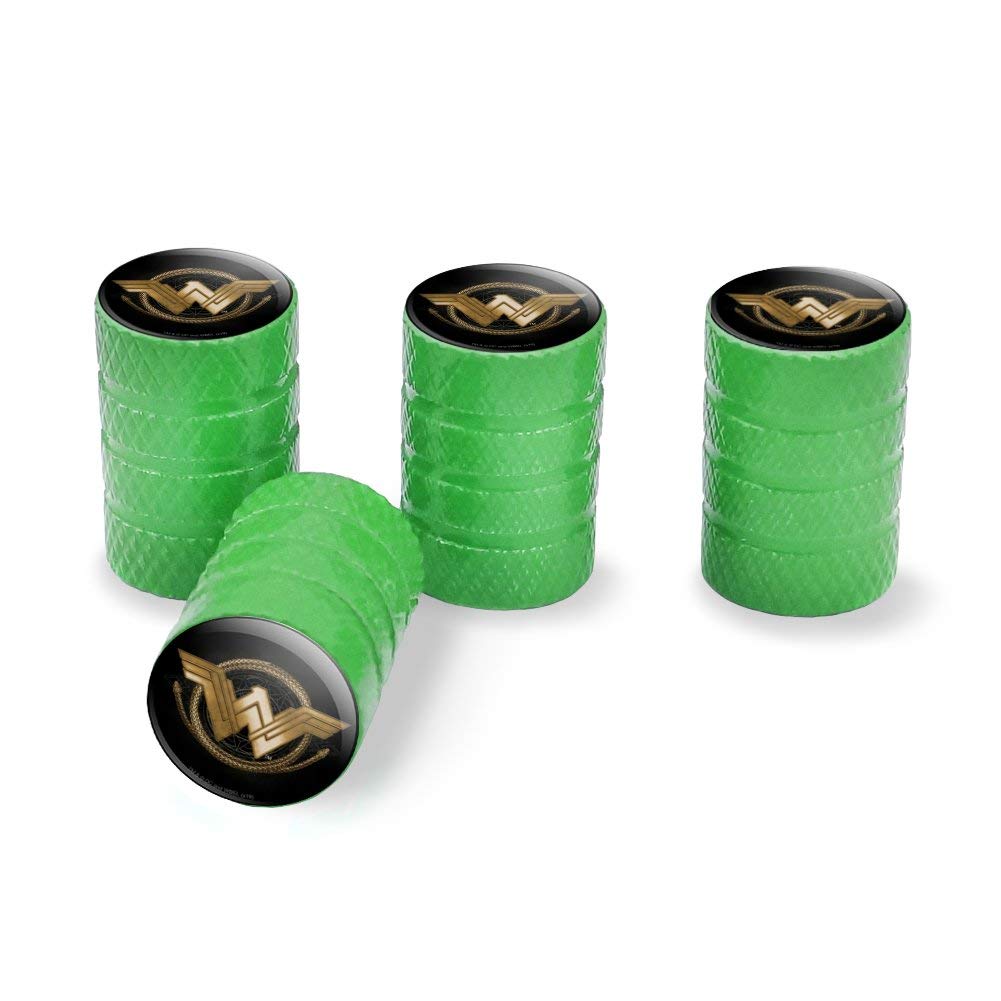 Wonder Woman Movie Golden Lasso Logo Aluminum Valve Stem Caps for Car Wheels - DC Comics Superhero Accessories for Tire Rims & Custom Vehicles
