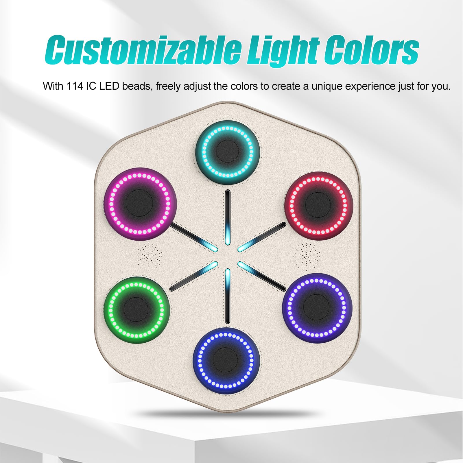 Smart Music Boxing Machine with App - Interactive Punching Bag with Rhythm-Syncing LED Lights & Bluetooth Connectivity | Wall-Mounted Fitness Equipment for Home Gym, Boxing Training & Stress Relief