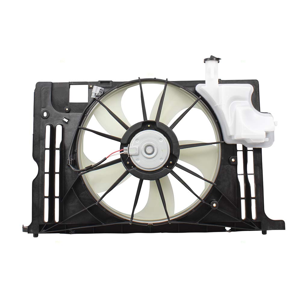 Brock Replacement Cooling Fan Assembly with Radiator Coolant Overflow Tank for 2014-2019 Toyota Corolla - Compatible with Part Numbers 163610T041, 163630T020, 16711-0T131, TO3115181 - Perfect for Engine Cooling System Repair and Maintenance