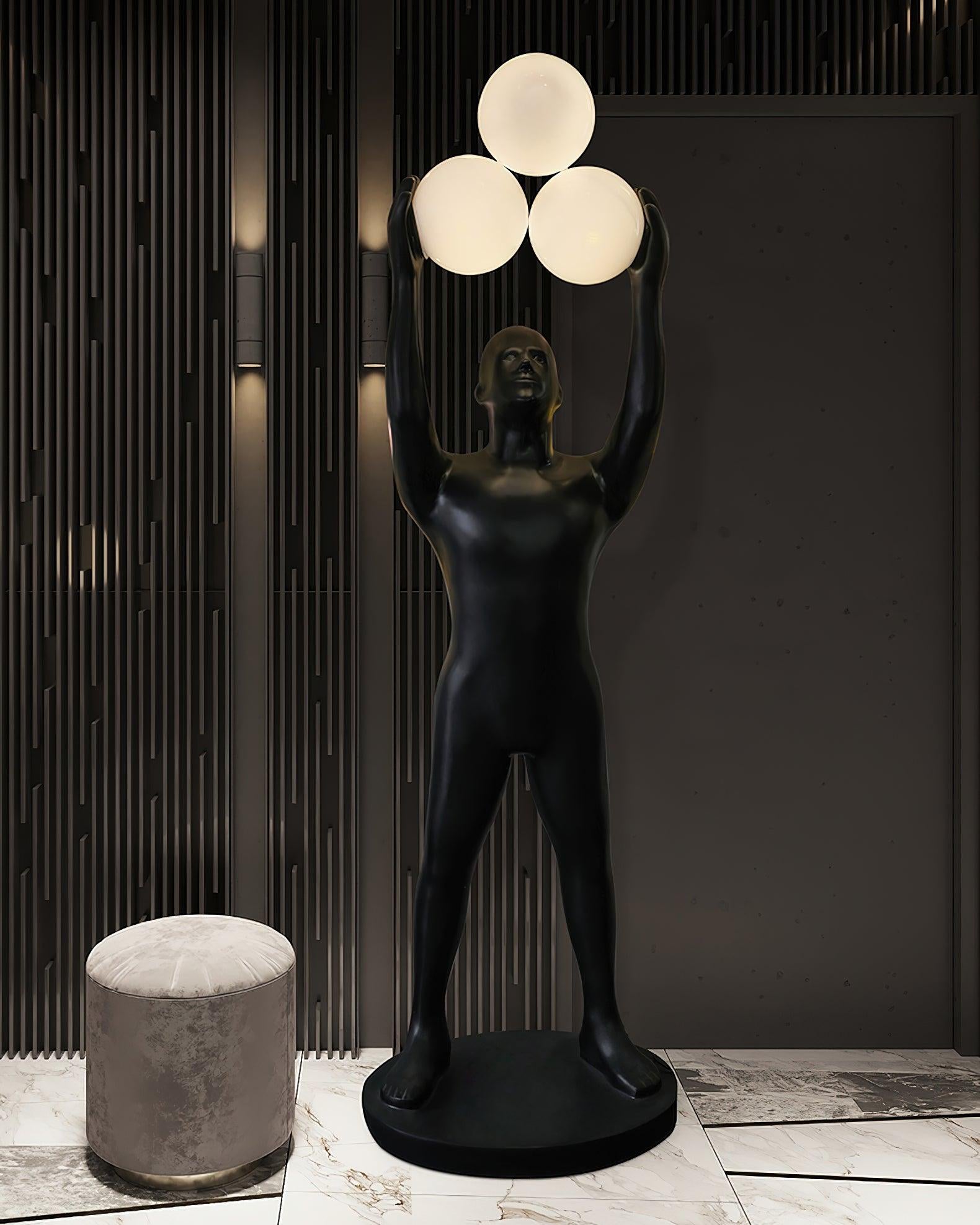 Enlightened Figure Sculptor Floor Lamp - Modern LED Standing Light for Living Room, Bedroom & Office Decor - Adjustable Brightness for Reading & Relaxation