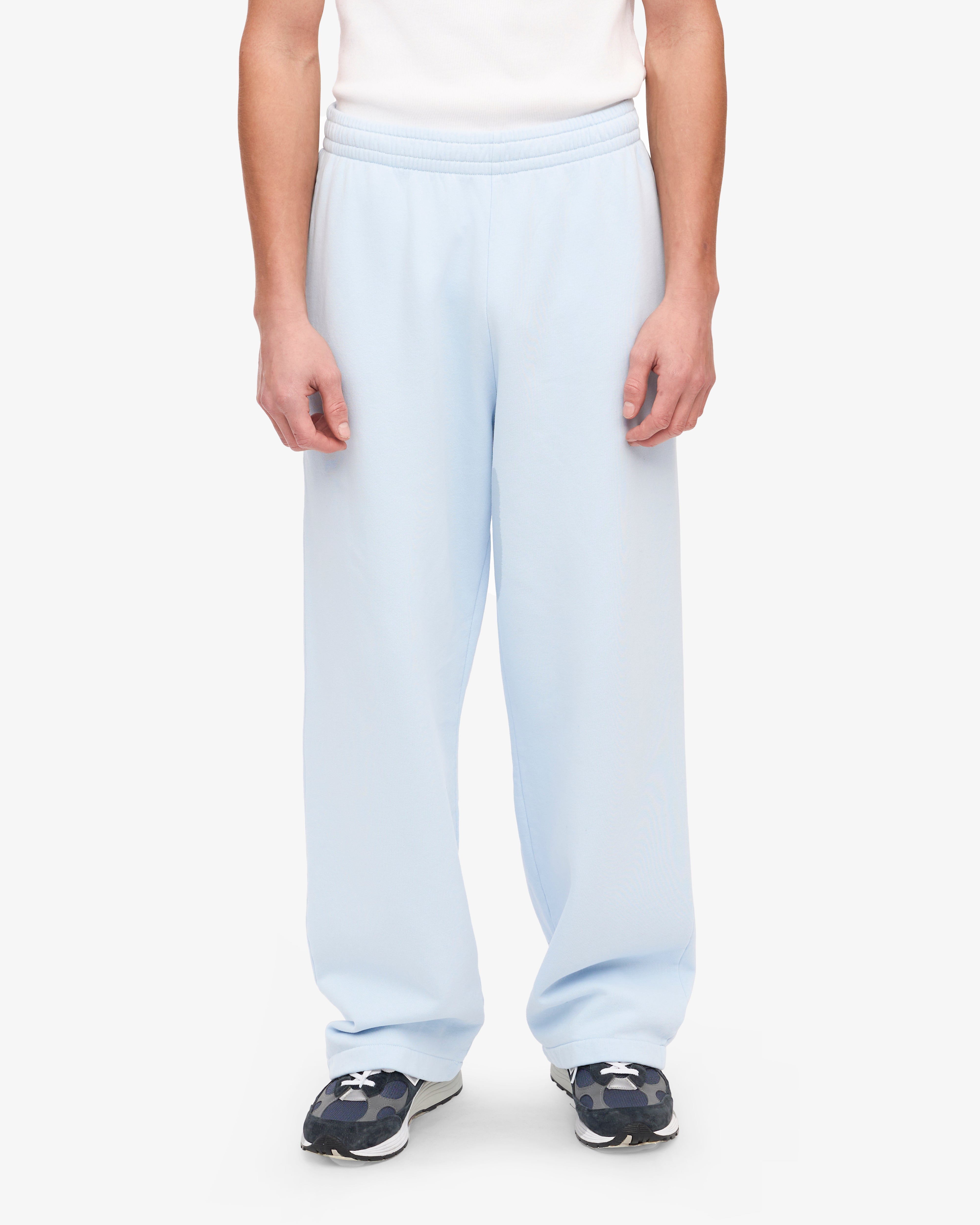Organic Straight Leg Sweatpants for Women - Soft Polar Blue Cotton Joggers | Lounge, Yoga & Casual Wear