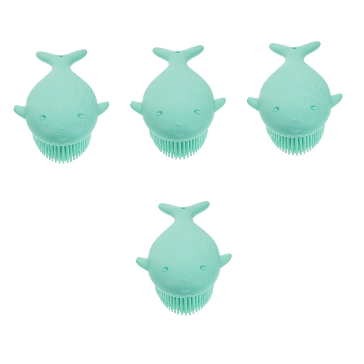 DOITOOL 4-Pack Silicone Body Scrubber & Hair Brush Set - Exfoliating Shower Scrubbers for Adults & Babies - Gentle Massage, Skin Cleansing & Scalp Stimulation - Perfect Bath Accessories for Spa, Home & Travel Use