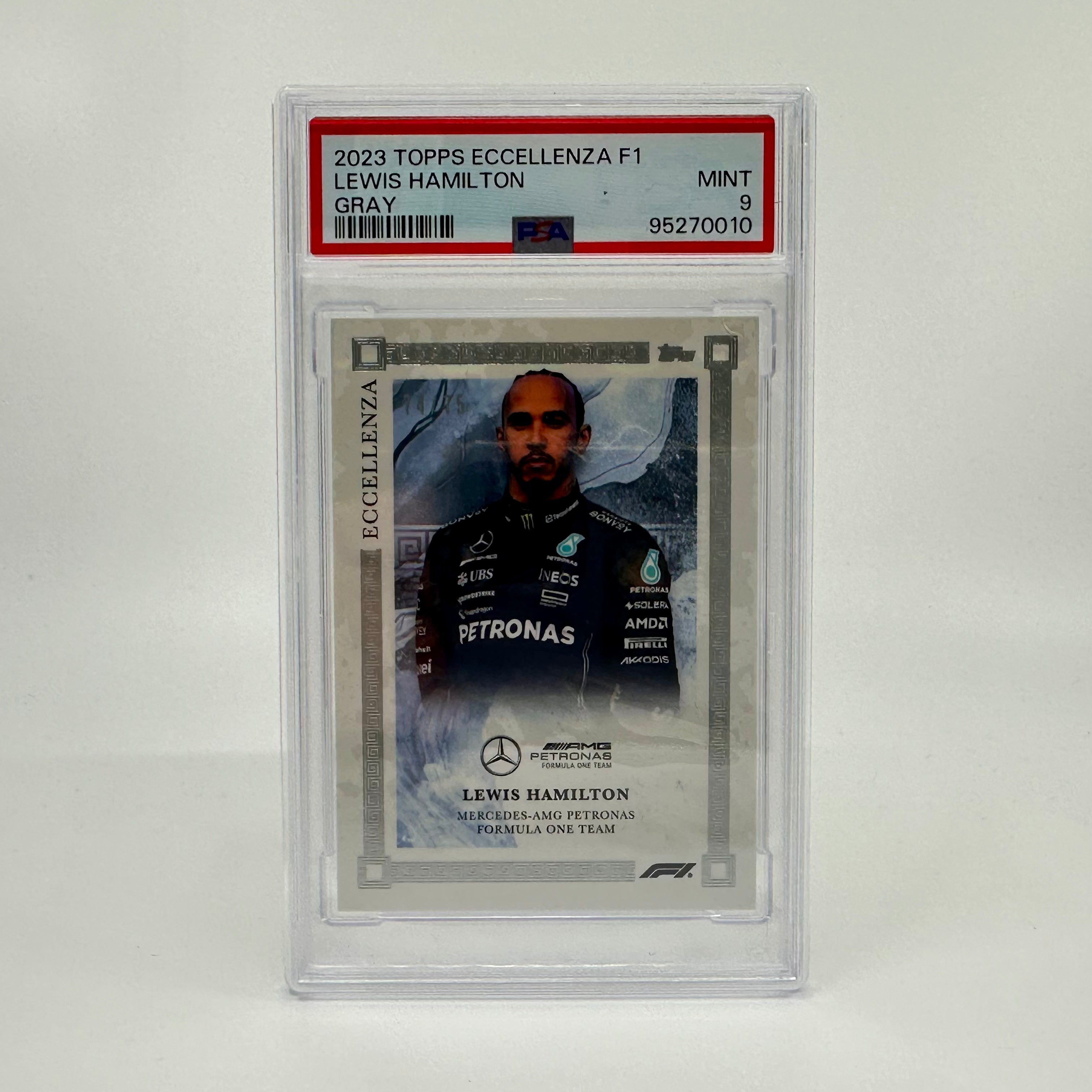 PSA 9 Graded 2023 Lewis Hamilton 74/75 Gray Eccellenza Trading Card - Perfect for Collectors, Investors & Formula 1 Fans