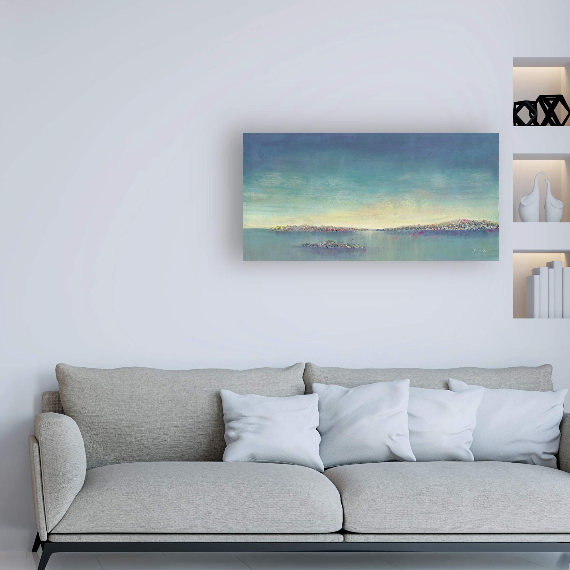 Trademark Fine Art MA01048-C2447GG Tranquility I by Samin Chase, 24x47 - Modern Abstract Canvas Wall Art for Living Room, Bedroom & Office Decor