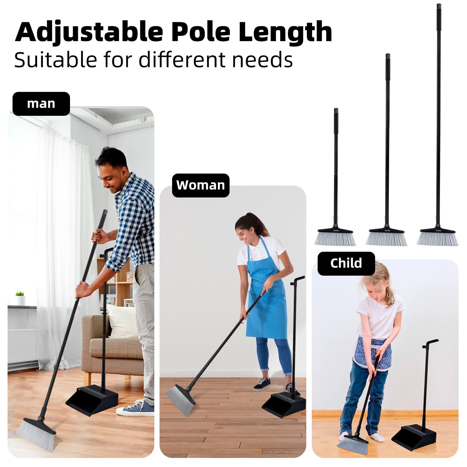 Upgraded Broom and Dustpan Set - 50