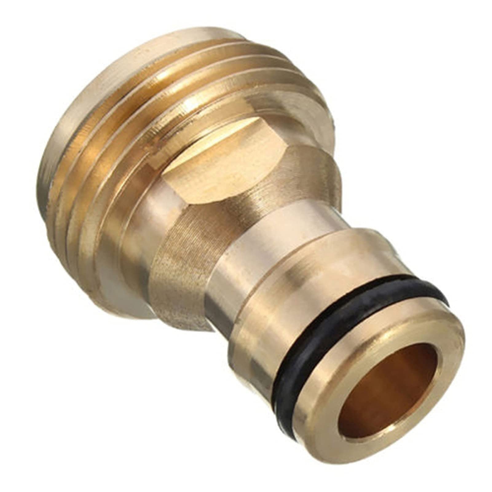 HEVIRGO Quick Threaded Tap Connector Adapter - 2 Pack Solid Brass Hose Fittings for Kitchen, Garden, Car Washing & Home Plumbing (Includes 2 Adapters) - Perfect for Outdoor Watering, DIY Projects & Appliance Connections