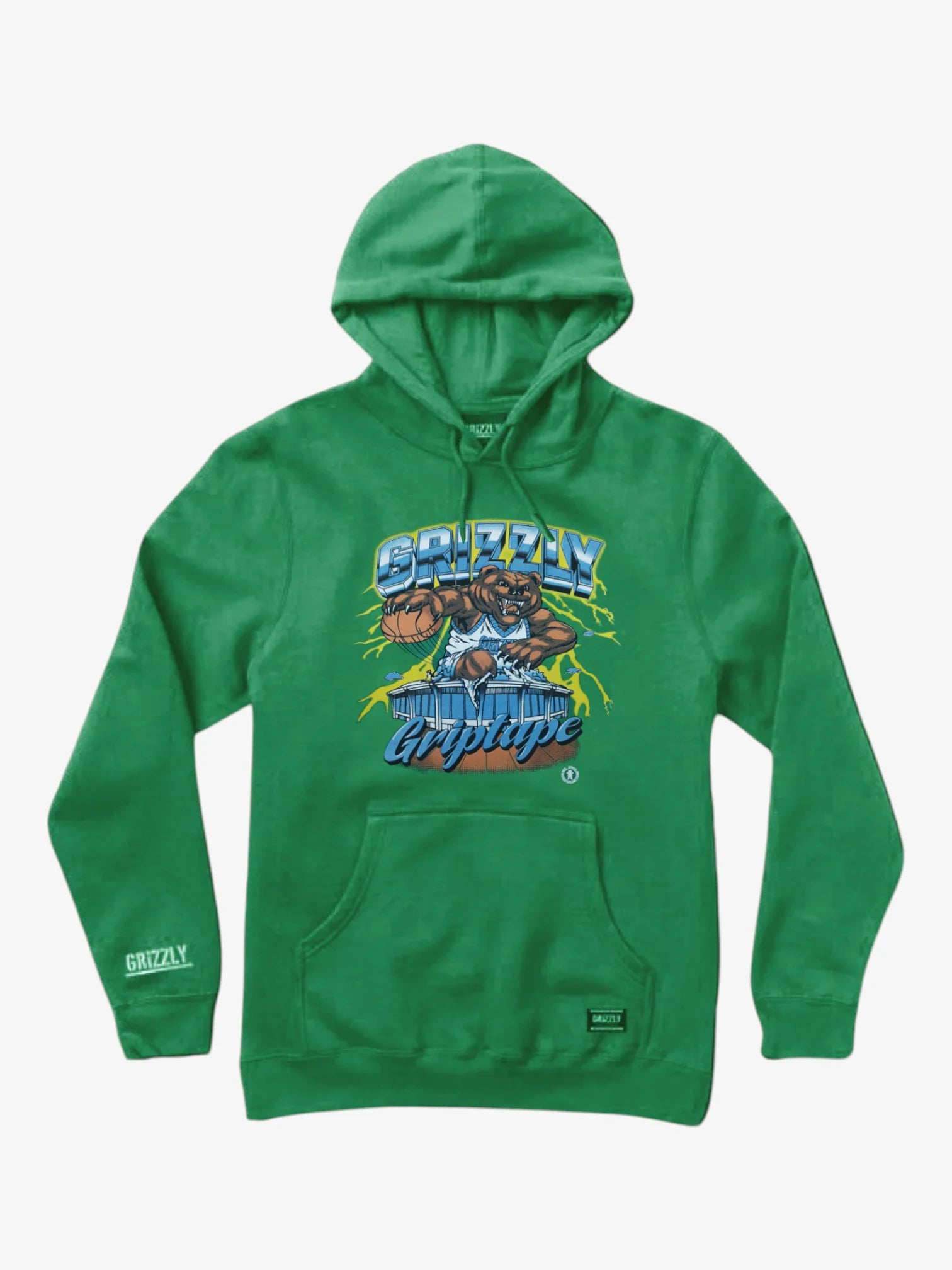 Grizzly Triple Double Green Hoodie - Men's Winter Warm Fleece Pullover for Outdoor Activities & Casual Wear