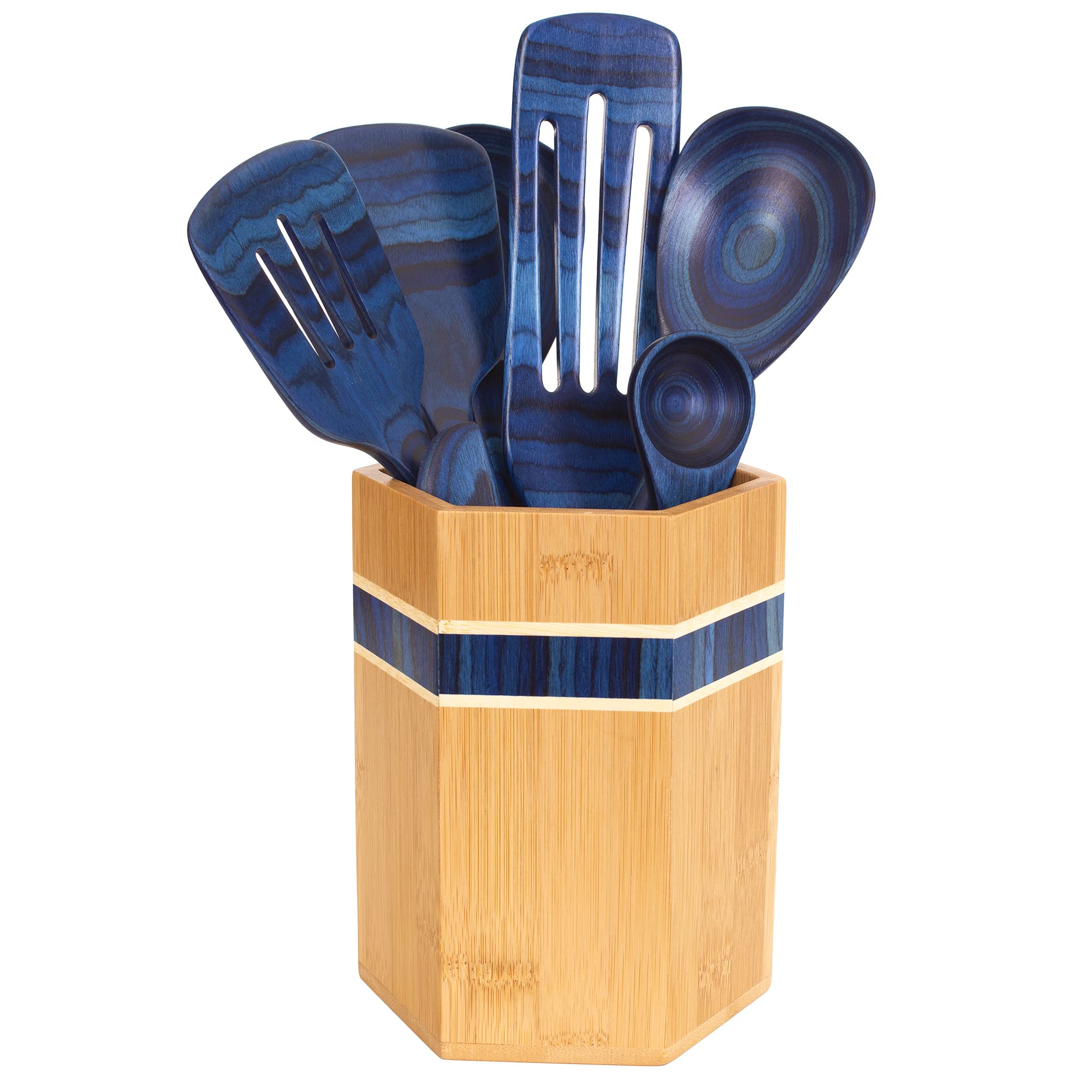 Totally Bamboo Baltique Malta Collection Large Kitchen Utensil Holder - Countertop Cooking Utensil Crock Organizer for Spoons, Spatulas & Kitchen Tools - Perfect for Modern Kitchens & Cooking Enthusiasts