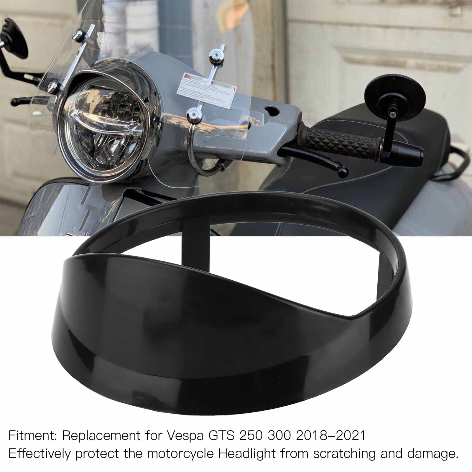Acouto ABS Motorcycle Headlight Cover for Vespa GTS 250/300 (2018-2021) - Black