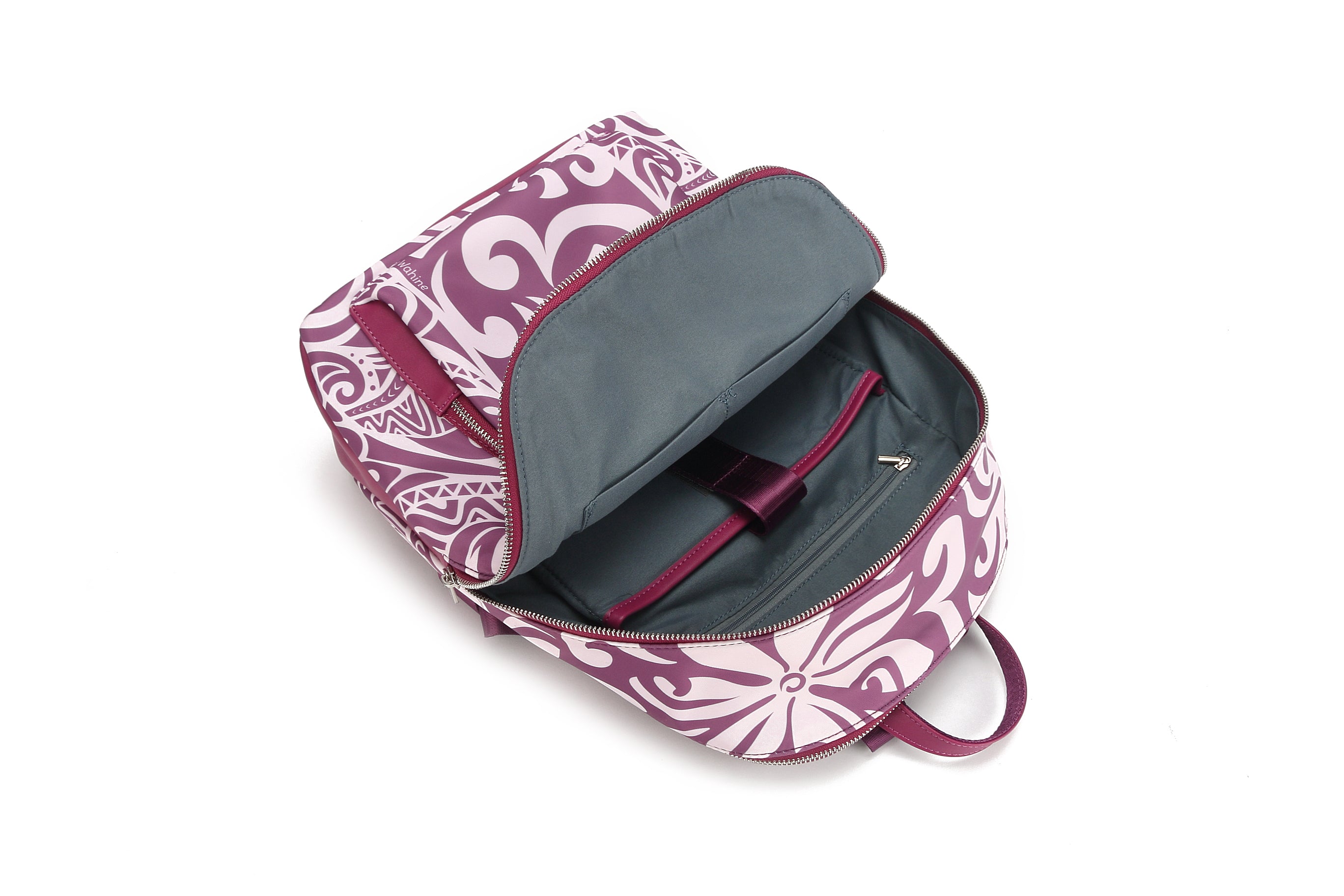 Ke'olu Large Tapa Tiare Mauve Backpack - Stylish & Durable Travel Backpack for Women, School, Hiking & Everyday Use