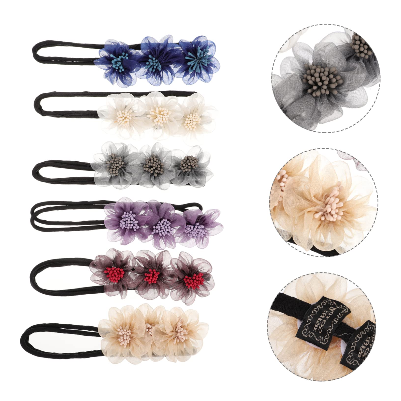 FOMIYES 6-Piece Hair Bun Maker Set - Donut Bun Maker with Flower Decor, Hair Accessories for Girls & Boys, Durable & Break-Resistant - Perfect for School, Parties & Everyday Styling