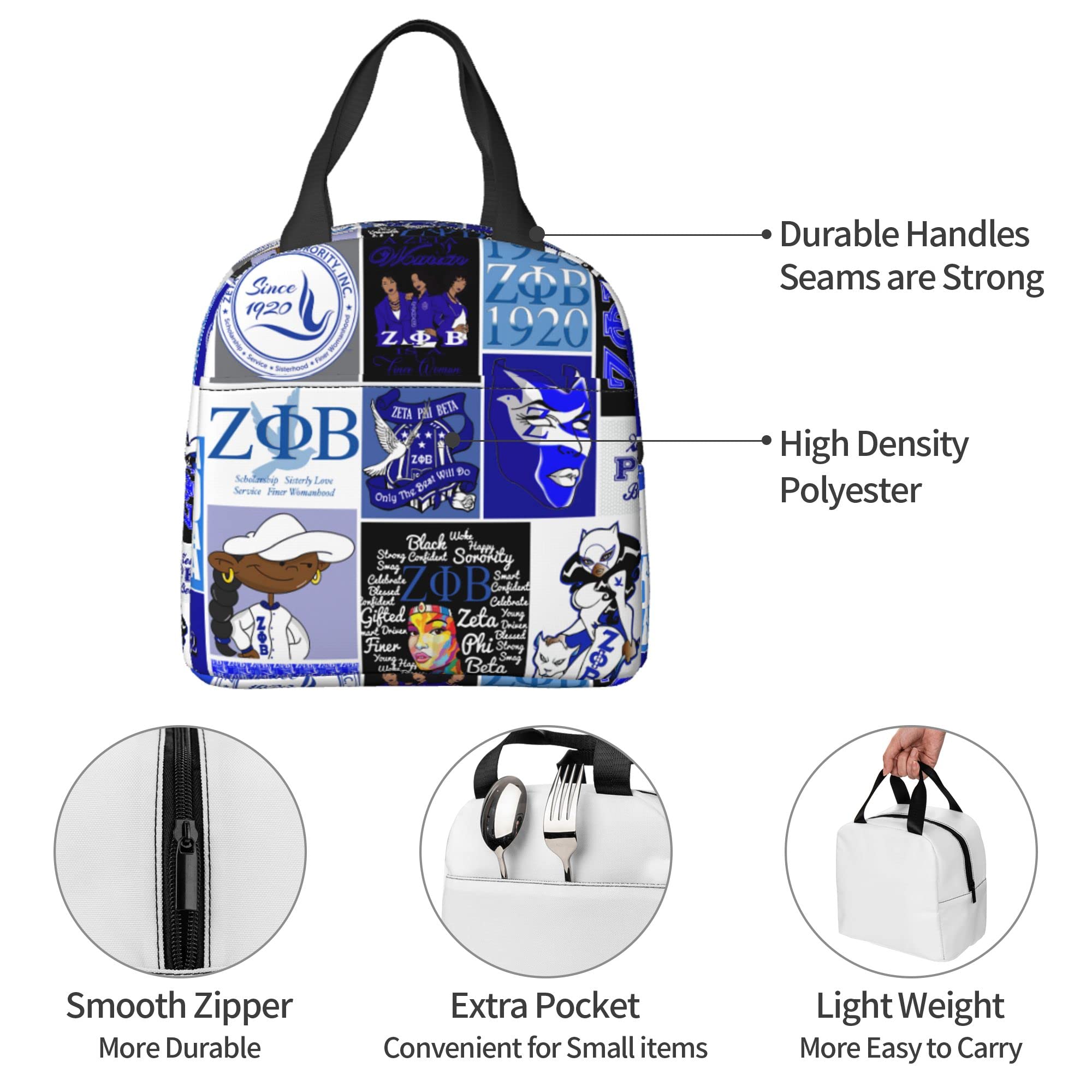 SOMIK Insulated Lunch Bag for Women & Girls - Leak Proof Thermal Tote with Cute Design to Keep Food Fresh - Perfect for Office, Work, Picnic, Hiking, Beach & School Lunch (A2)