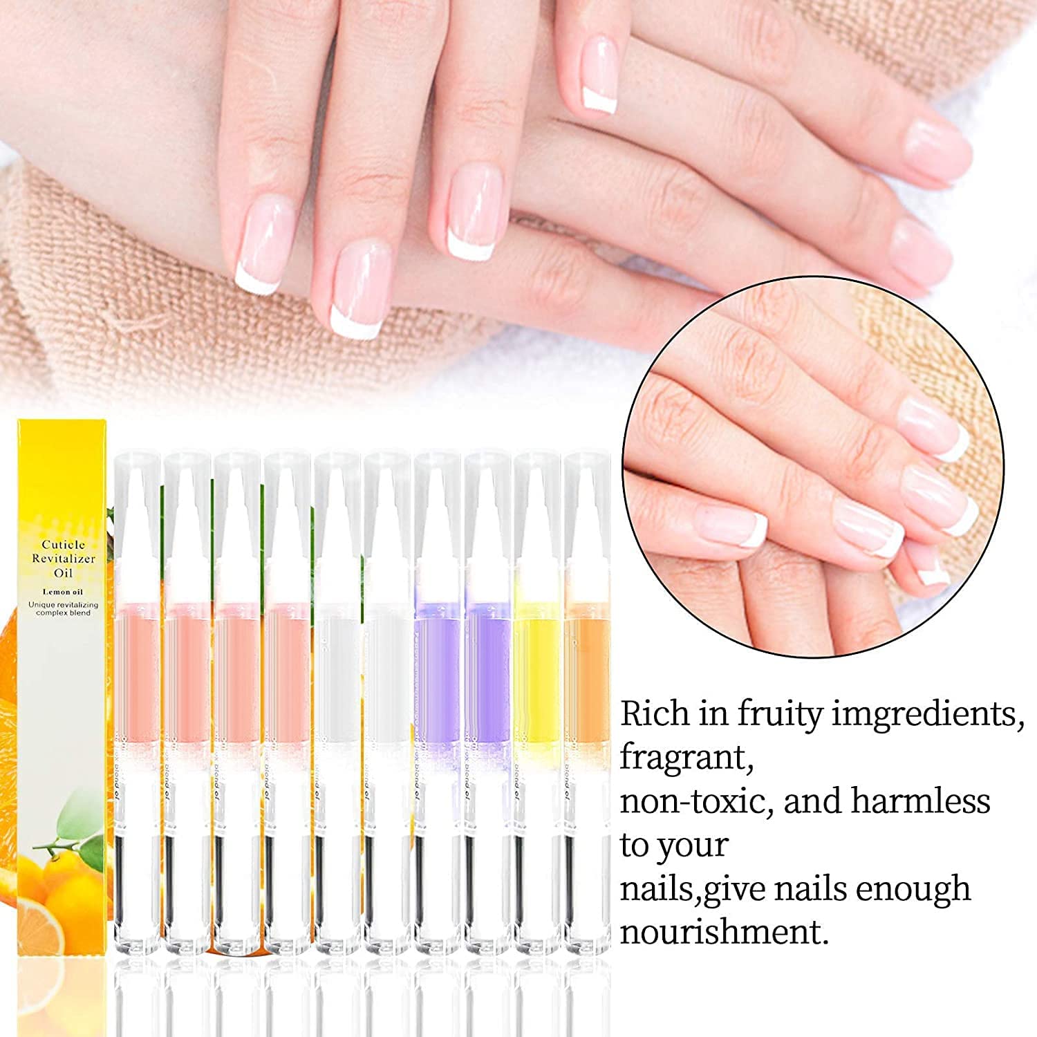 NAILWIND Nail Cuticle Oil Pen - Hydrating Cuticle Revitalizer with Soft Brush for Dry, Damaged Nails | Fruity Moisturizing Treatment Gel | Bulk Pack for Salon & Home Use | Perfect for Manicures, Pedicures & Nail Care Routine