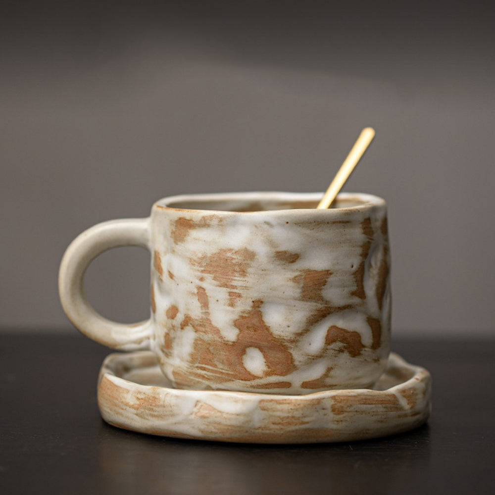 Premium Milky White Tokoname Yaki Ceramic Mug with Coaster - Japanese Tea Cup for Matcha, Coffee & Hot Drinks - Perfect Gift for Tea Lovers & Home Decor