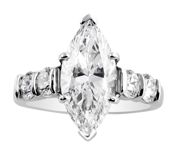 18K White Gold 3 Carat Marquise Cut Diamond Engagement Ring for Women - Perfect for Proposals, Anniversaries & Special Occasions