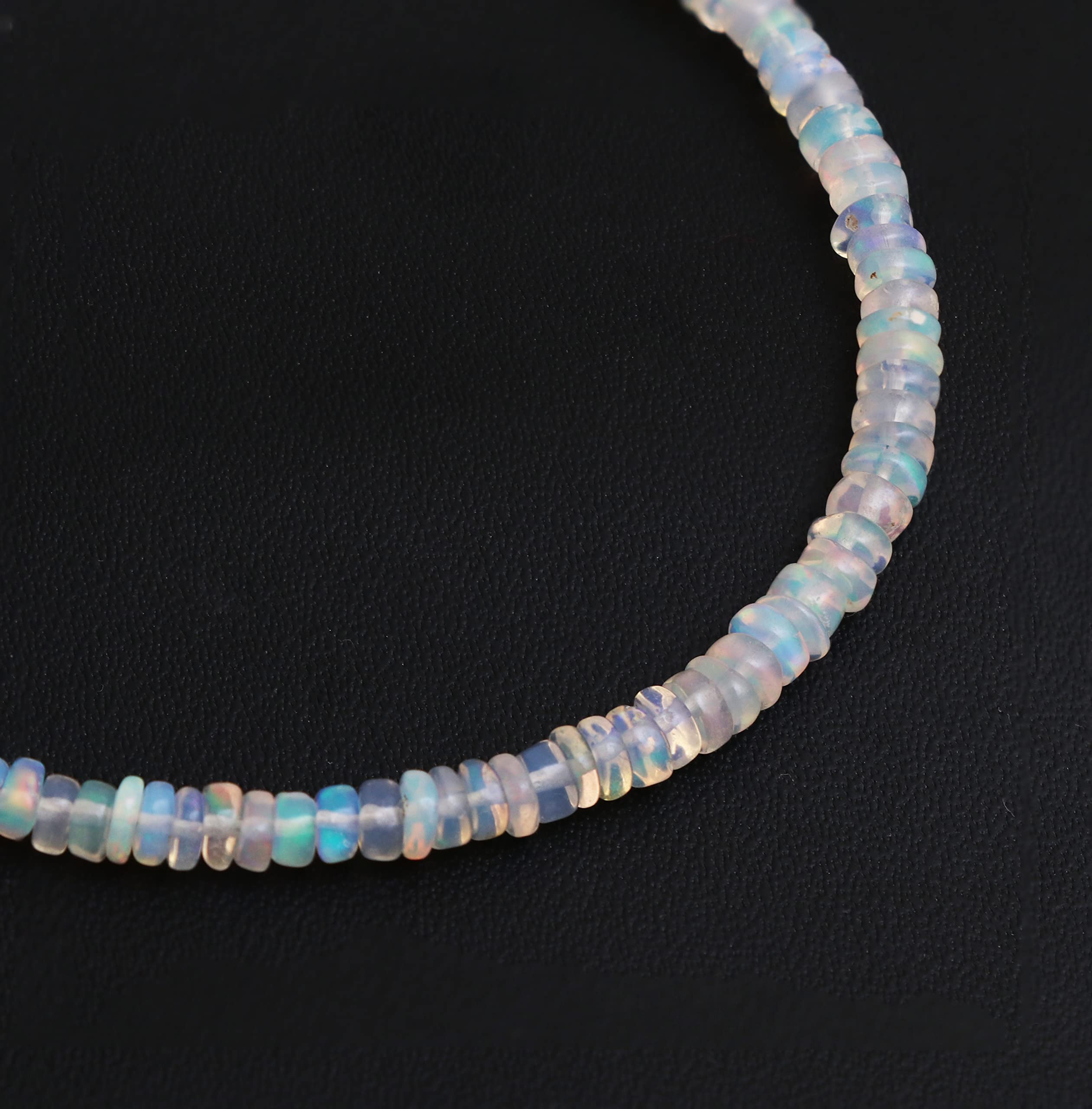 925 Sterling Silver Ethiopian Opal Beaded Adjustable Bracelet for Women - Natural Gemstone Dainty Jewelry, October Birthstone Gift - Perfect for Everyday Wear, Special Occasions & Birthday Presents