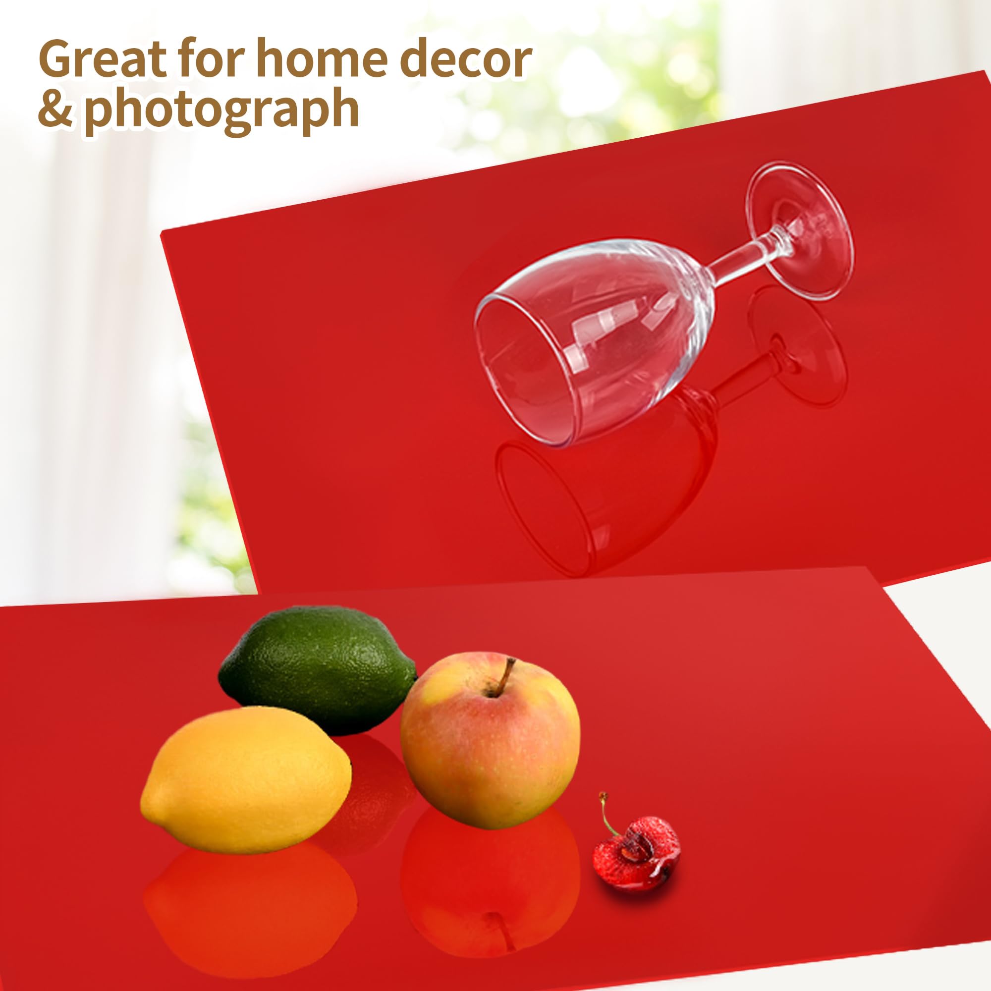 Lesnlok 8x8 Inch Red Acrylic Sheets (2-Pack) - 1/8 Inch (3mm) Thick Plexiglass for Laser Cutting, Painting, DIY Crafts, Sign Making & Home Decor - Perfect for Art Projects, Display Cases & Creative Displays
