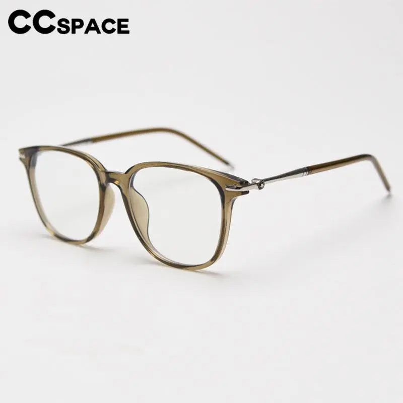 CCspace Unisex Full Rim Square TR90 Titanium Eyeglasses 56968 - Lightweight Durable Frames for Work, Reading & Everyday Wear
