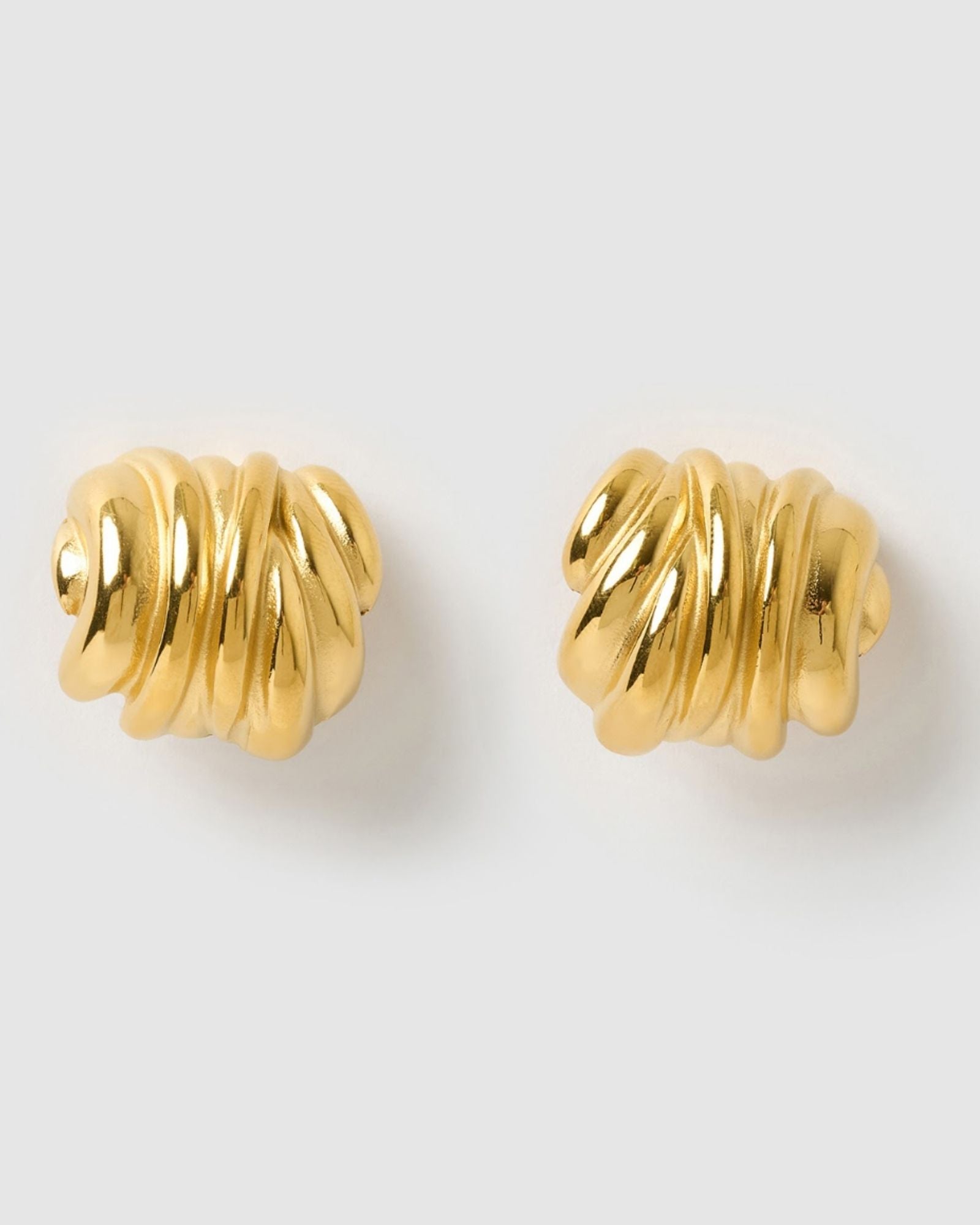 Izoa Aimee Gold Stud Earrings for Women - Elegant & Hypoallergenic Jewelry for Everyday Wear, Parties & Gifts