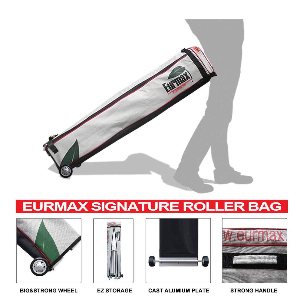 Eurmax USA 10x15 Feet Heavy Duty Commercial Pop Up Canopy Tent with Roller Bag & 4 Sand Weight Bags - Blue - Perfect for Outdoor Events, Farmers Markets, and Beach Parties