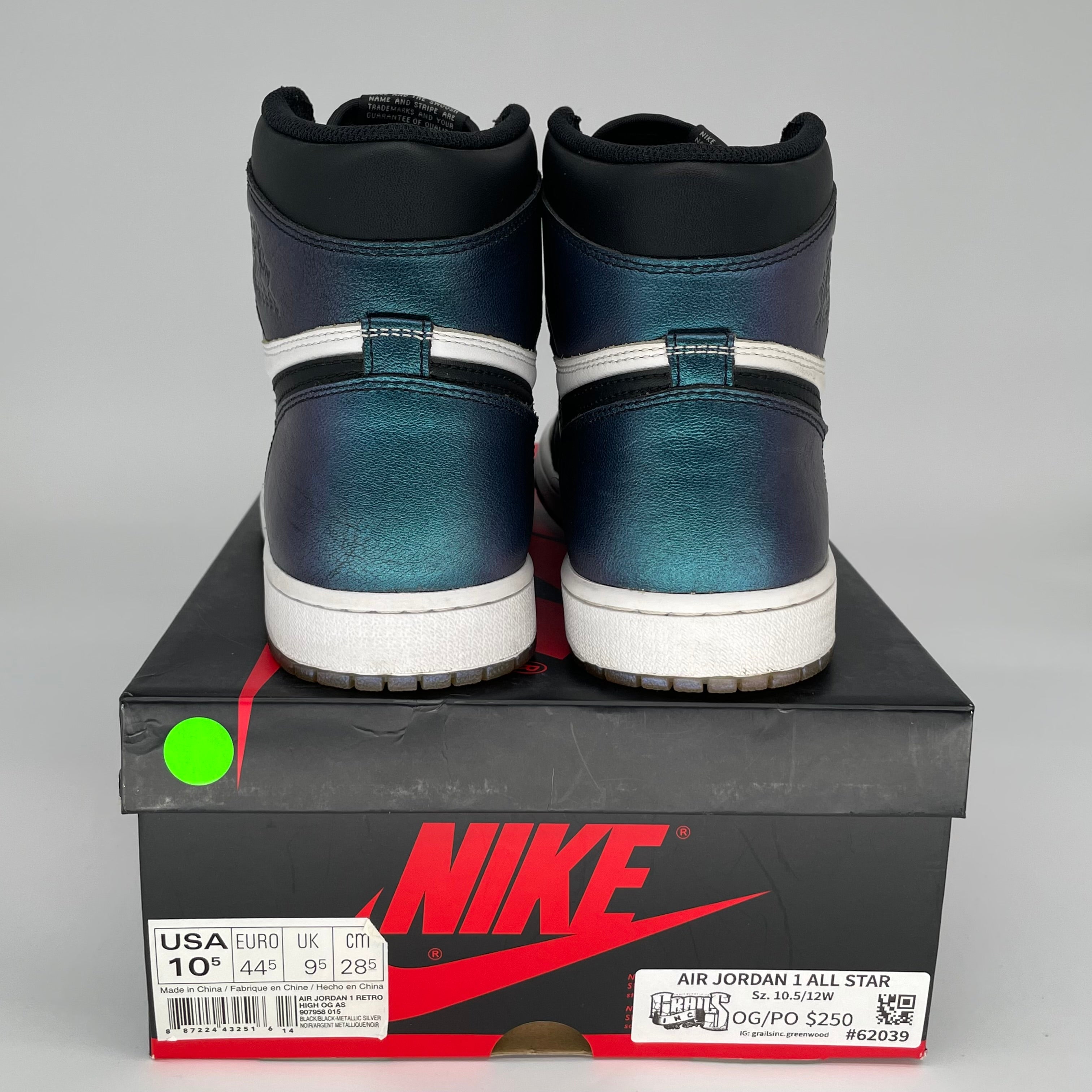 AIR JORDAN 1 ALL STAR Basketball Shoes Men's Size 10.5 - Style 907958-015 | Retro High Top Sneakers for Streetwear & Court Performance