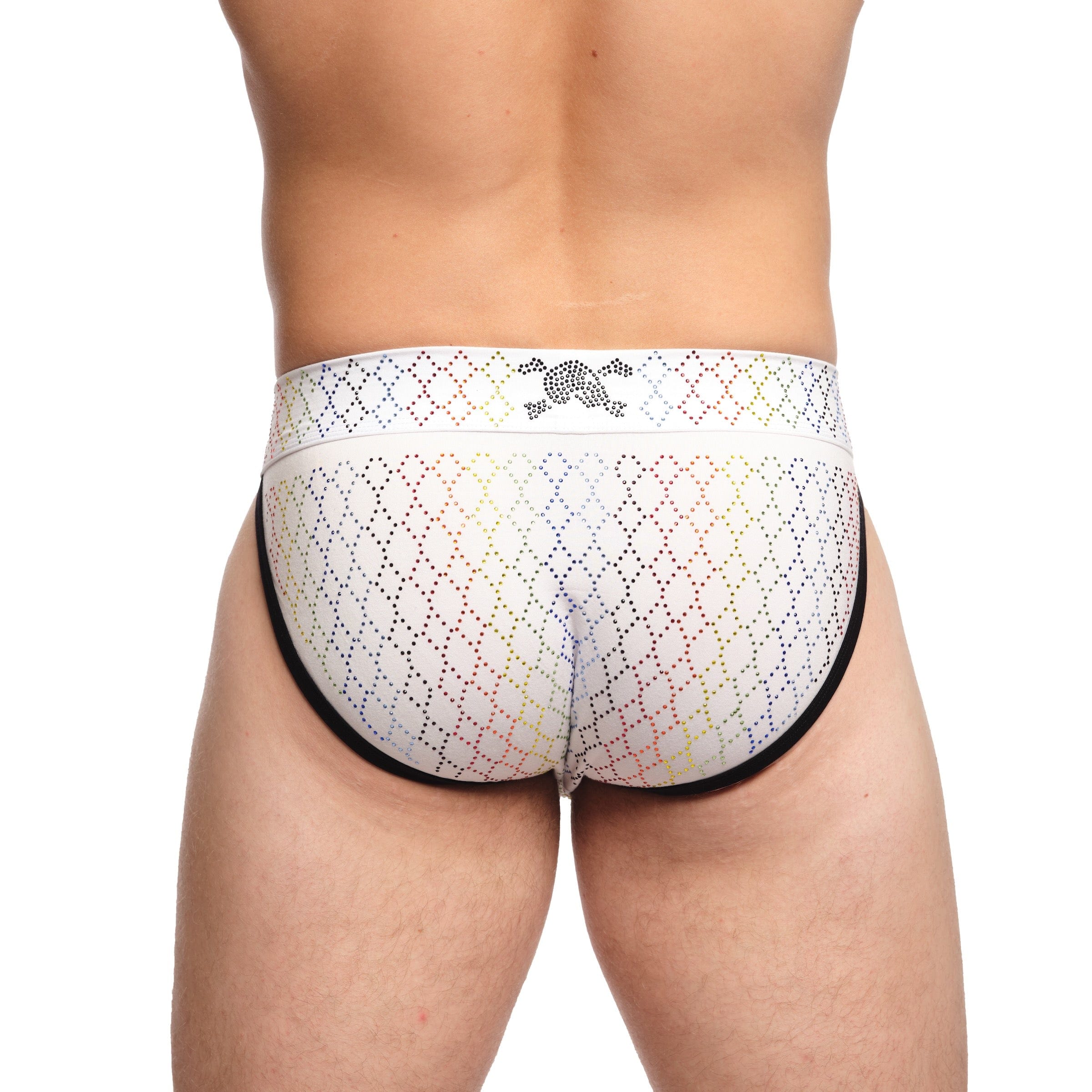 Rainbow Crystal Sport Brief White - Comfortable & Breathable Men's Underwear for Gym, Running & Active Lifestyle