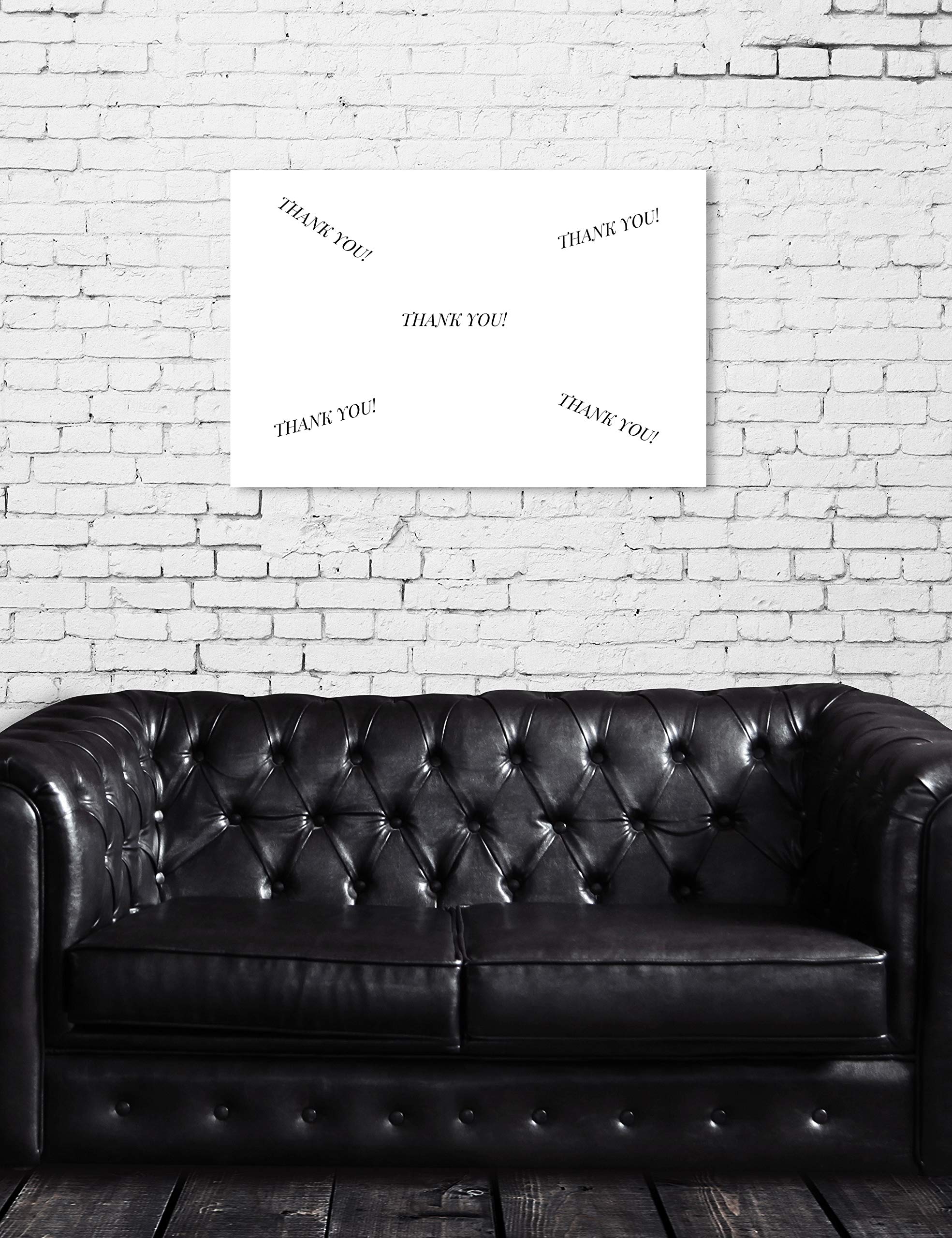 Oliver Gal Artist Co. Thank You Board Wall Art - 36x24 Inch Typography Canvas Print in White & Black | Inspirational Home Decor for Living Room, Office & Gift Giving