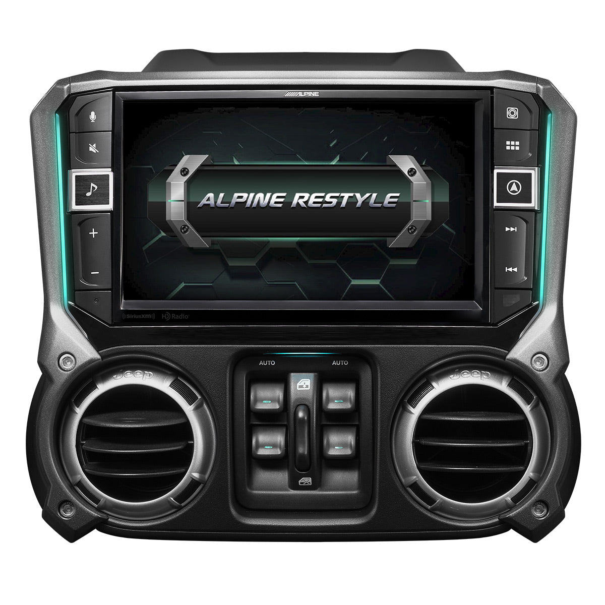 Alpine i509 WRA JK 9 Weatherproof Car Stereo for 2011-2018 Jeep Wrangler - Touchscreen Media Receiver with Bluetooth, HD Radio & Apple CarPlay - Perfect for Off-Road Adventures & Daily Commutes