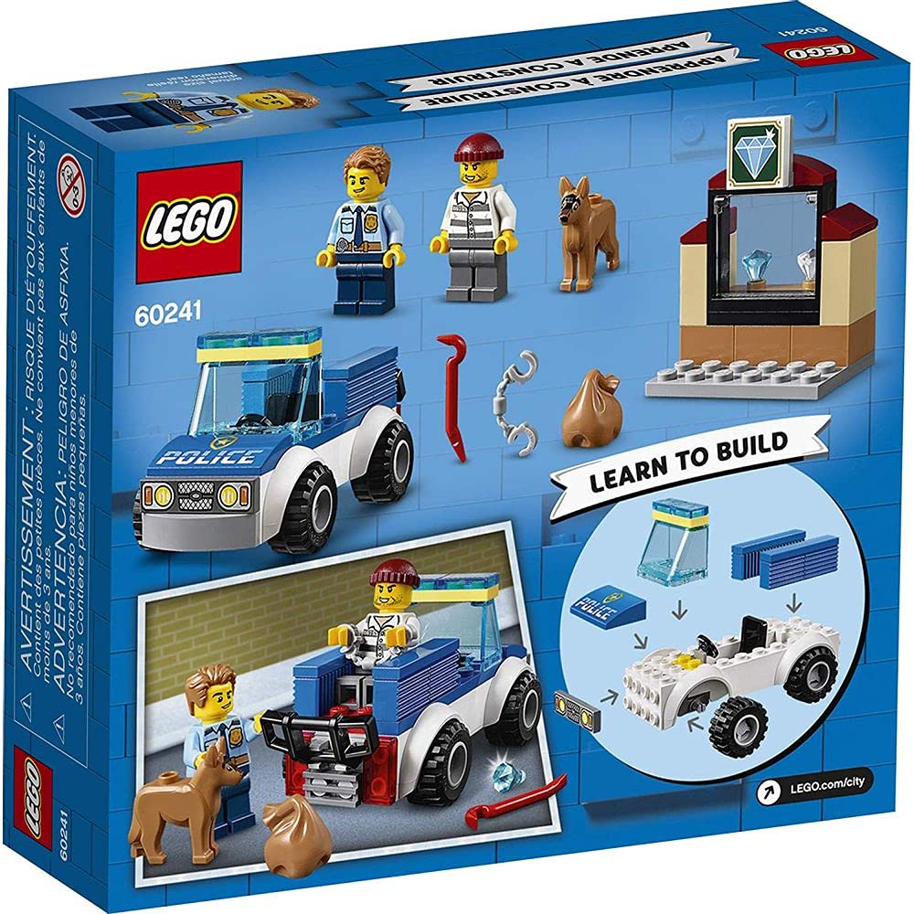 LEGO City Police Dog Unit 60241 Building Toy Set - 67 Pieces for Kids, Police Station Playset with Canine Officer & Accessories - Perfect for Creative Play & Collectors