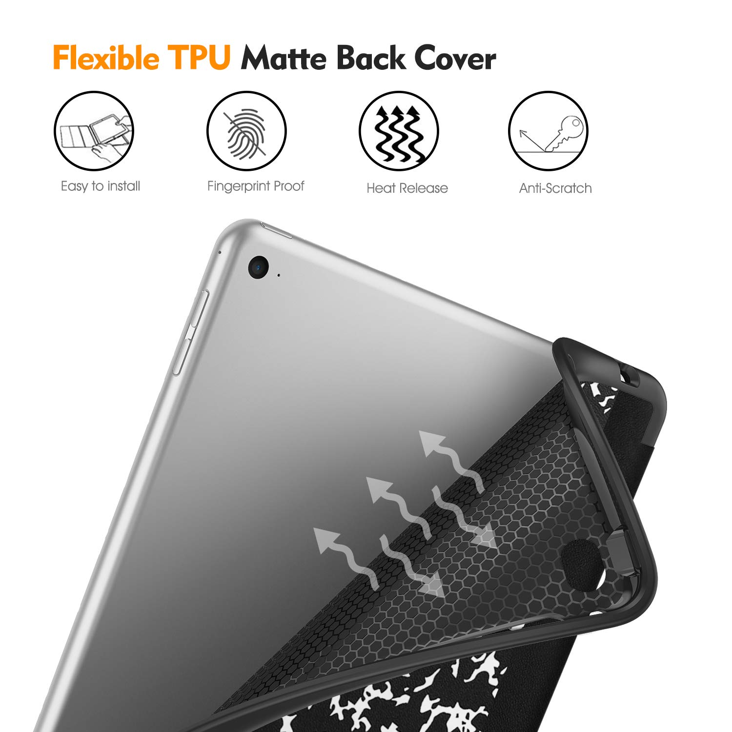 Fintie SlimShell Case for iPad 6th/5th Generation (2018/2017) & iPad Air 2/Air 1 (9.7 Inch) - Lightweight Protective Cover with Auto Wake/Sleep & Built-in Apple Pencil Holder - Perfect for School, Office, and Travel Use