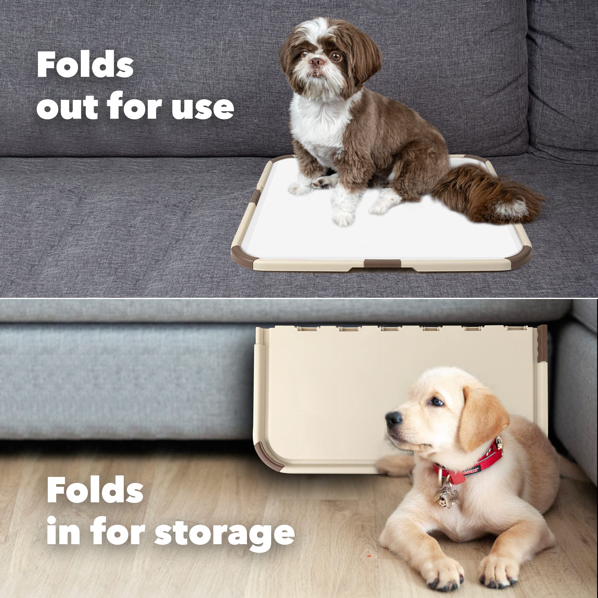 Premium Puppy Pad Holder - Leak-Proof Portable Pet Training Tray for Dogs & Puppies | Holds 53x53cm or Larger Pee Pads | Ideal for Housebreaking, Crate Training & Travel Use