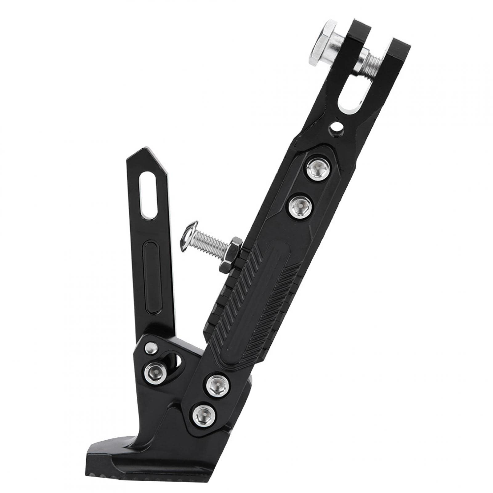 Universal Adjustable Motorcycle Kickstand - Heavy Duty Foot Side Support Stand for Yamaha NMAX 125/155 (2015-2016) | Black Tripod Holder for Parking Stability | Perfect for Street Bikes, Scooters & Commuter Motorcycles