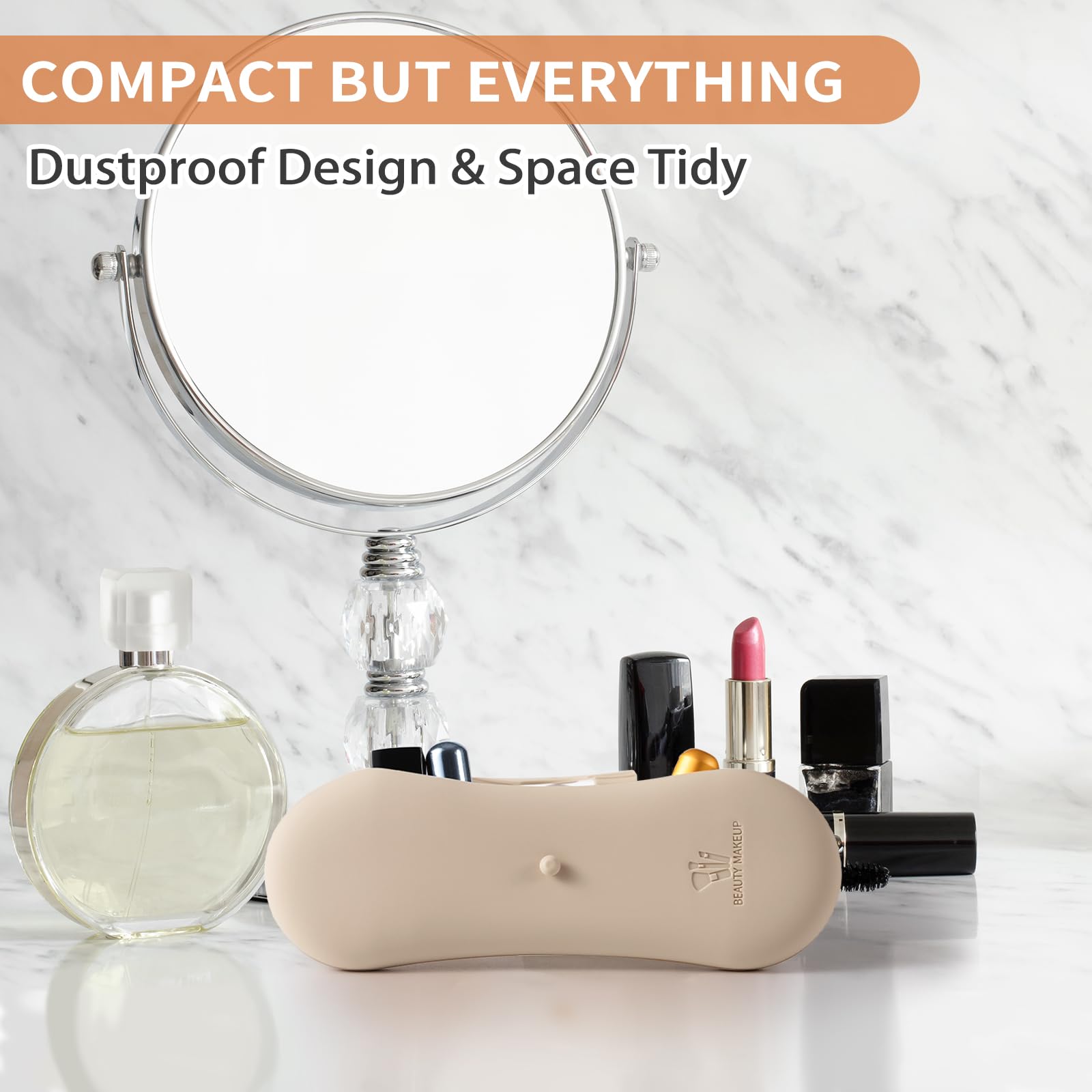 Portable Silicone Travel Makeup Brush Holder - Anti-Slip Cosmetic Brush Organizer with Soft Case for On-the-Go Beauty | Perfect for Travel, Gym & Daily Makeup Routine