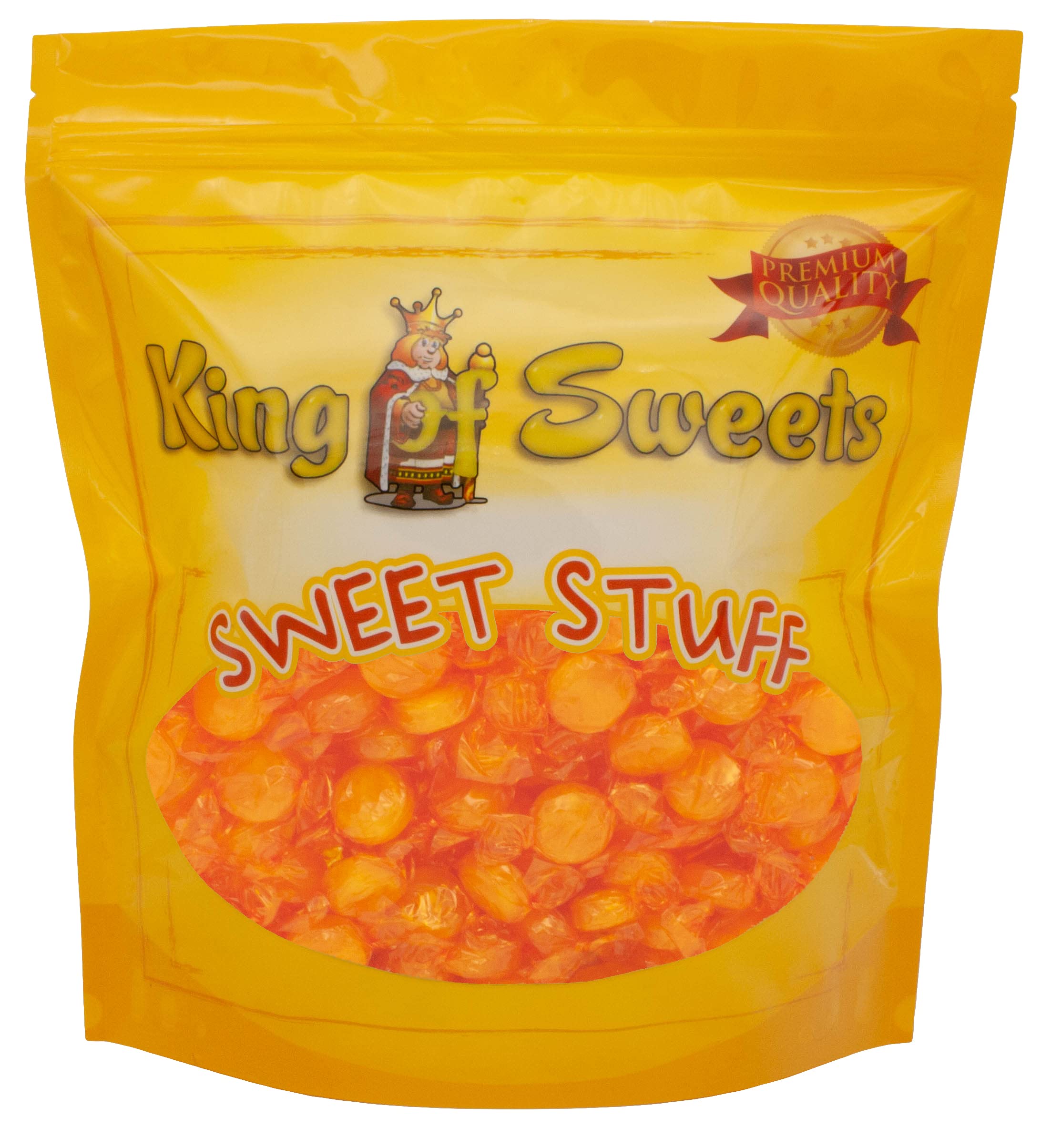 King of Sweets Colombian Butterscotch Buttons - 5lb Bulk Individually Wrapped Hard Candy | Old-Fashioned Movie Theater Candy | Halloween & Easter Treats | Resealable Bag for Parties, Gifts & Candy Buffets