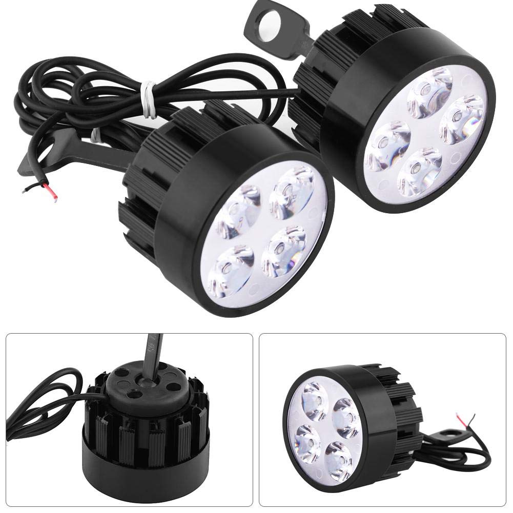 Universal 12V LED Motorcycle Spotlights - 1 Pair Waterproof Driving Fog Lights for Bikes & Scooters | Auxiliary Headlights for Night Riding & Off-Road Adventures