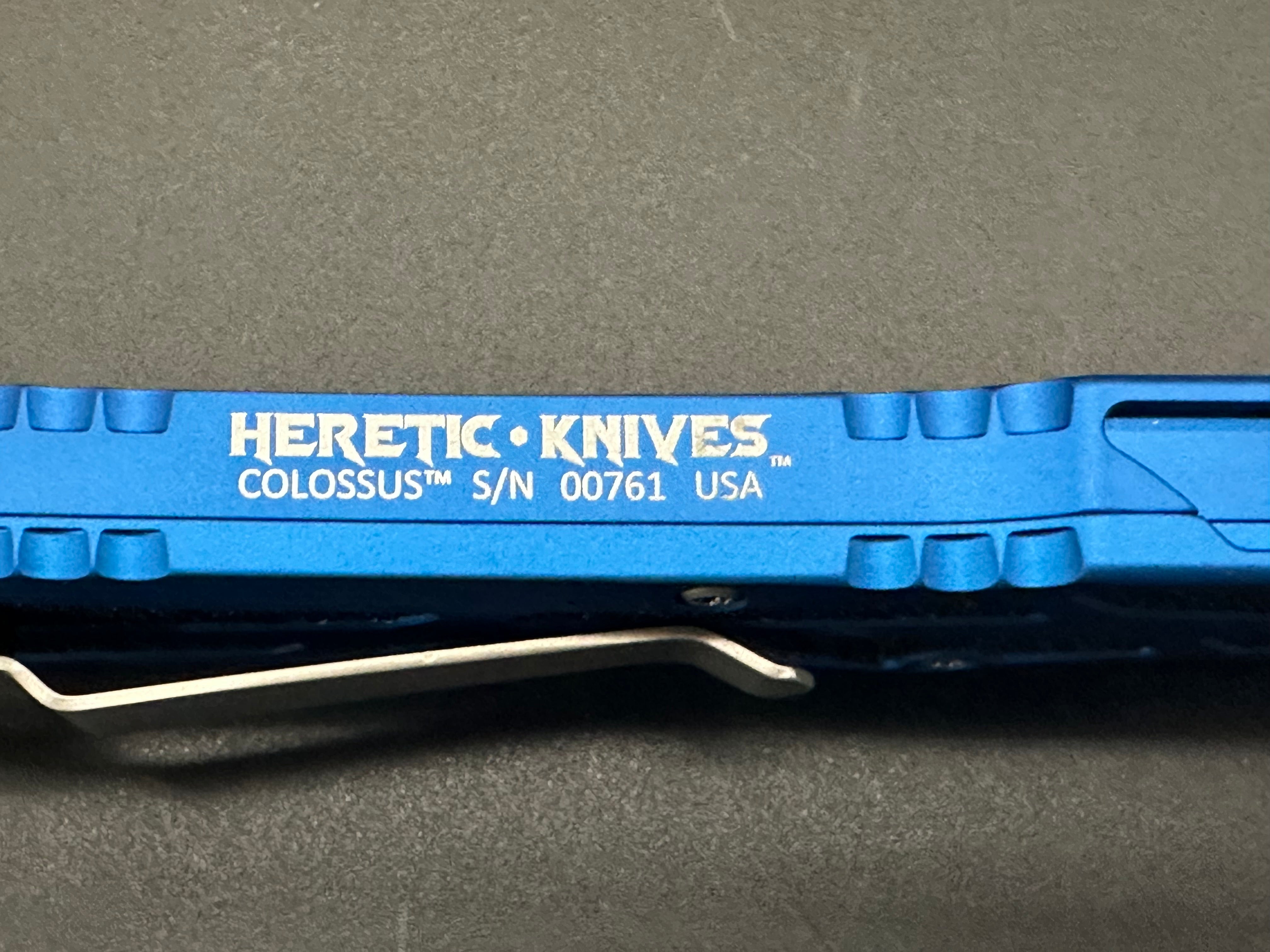 Heretic Colossus H039 2B Blu - Premium EDC Pocket Knife for Outdoor, Camping & Everyday Carry - Durable & Sharp Blade for Cutting, Survival & Tactical Use